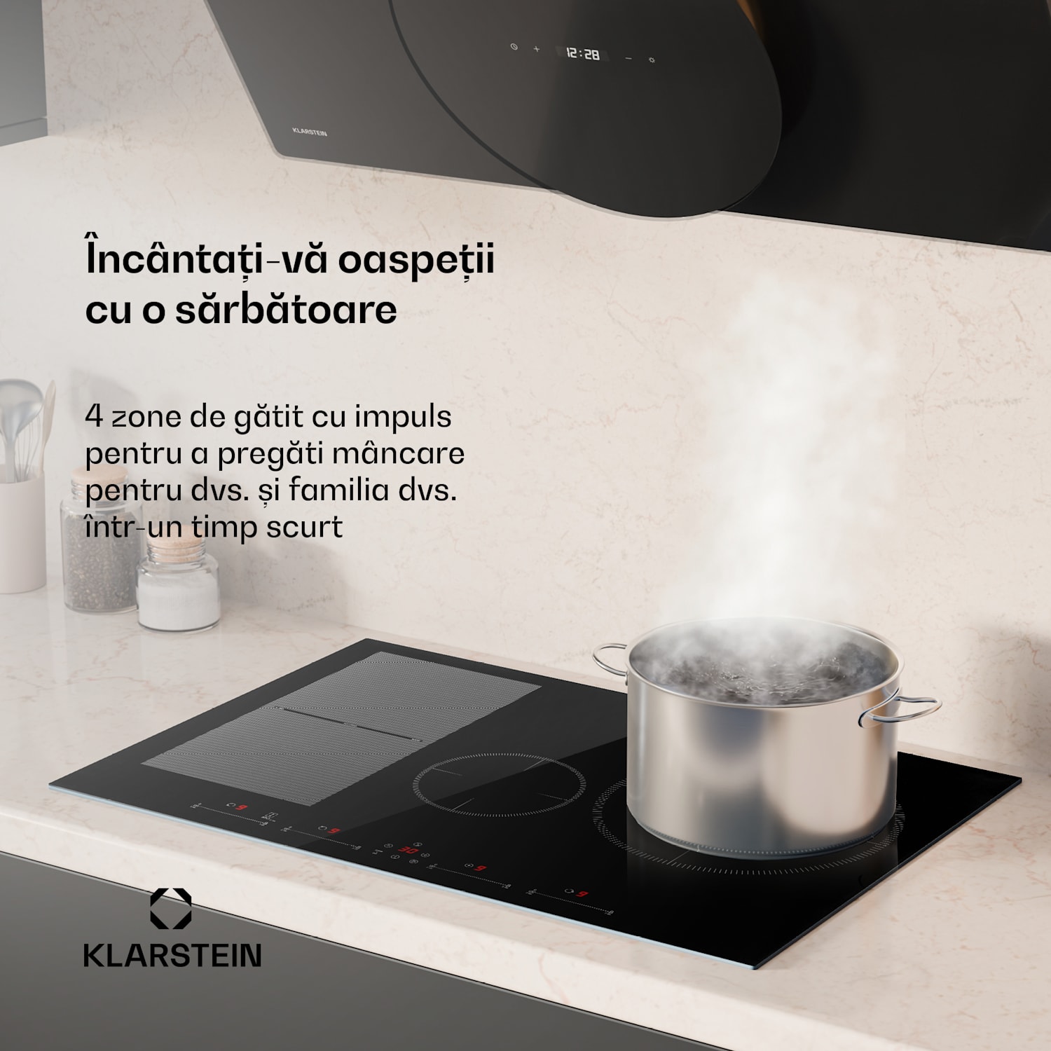 Delicatessa 70 Hybrid, plită de inducție, încorporată, 4 zone, 7000 W, neagră 4 (2 x dreptunghiulare, 1 x rotund 28 cm, 1 x rotund 16 cm)