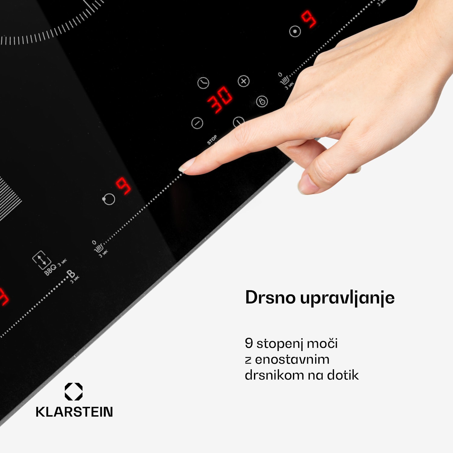 Delicatessa 77 Hybrid, indukcijska kuhalna plošča, vgradna, 4 kuhalne plošče, 7000 W, črna 