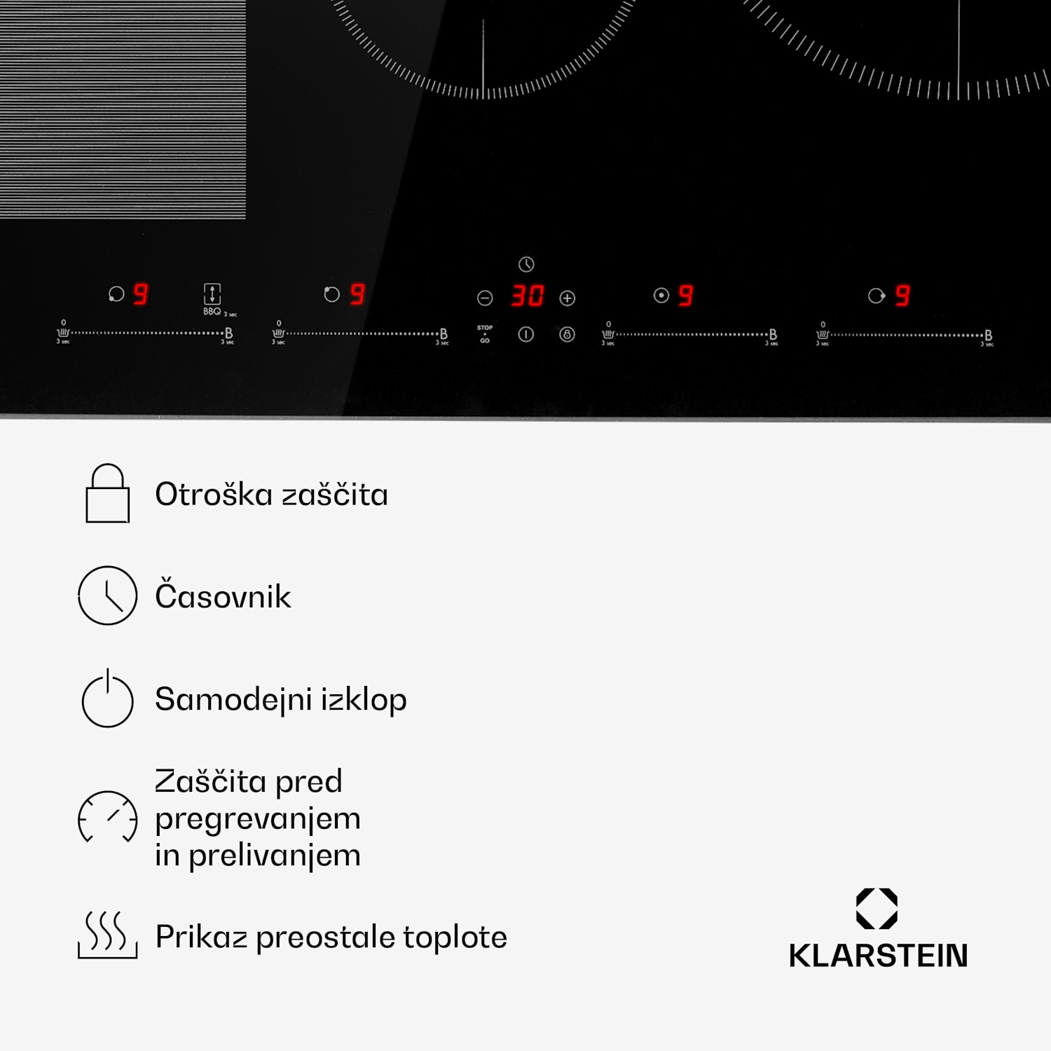 Delicatessa 77 Hybrid, indukcijska kuhalna plošča, vgradna, 4 kuhalne plošče, 7000 W, črna 