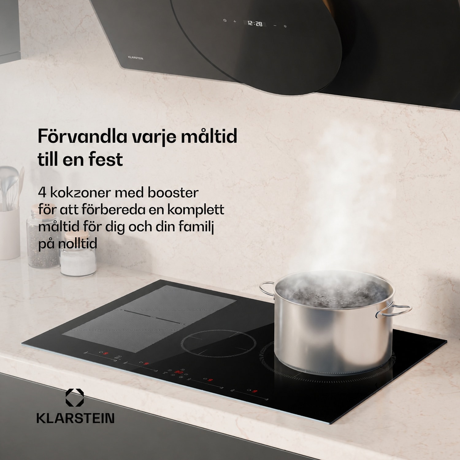 Delicatessa 77 Hybrid Inbyggnadshäll induktion 4 zoner 7000W glaskeramik 