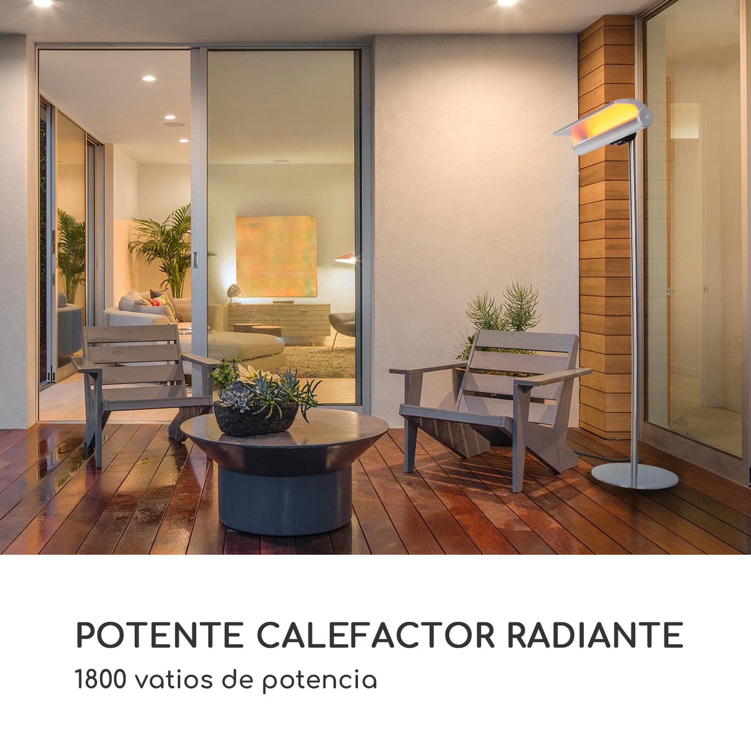 Heat Guard Reflex Calefactor por infrarrojos 1800 W IP55 Temporizador Mando a distancia Plateado