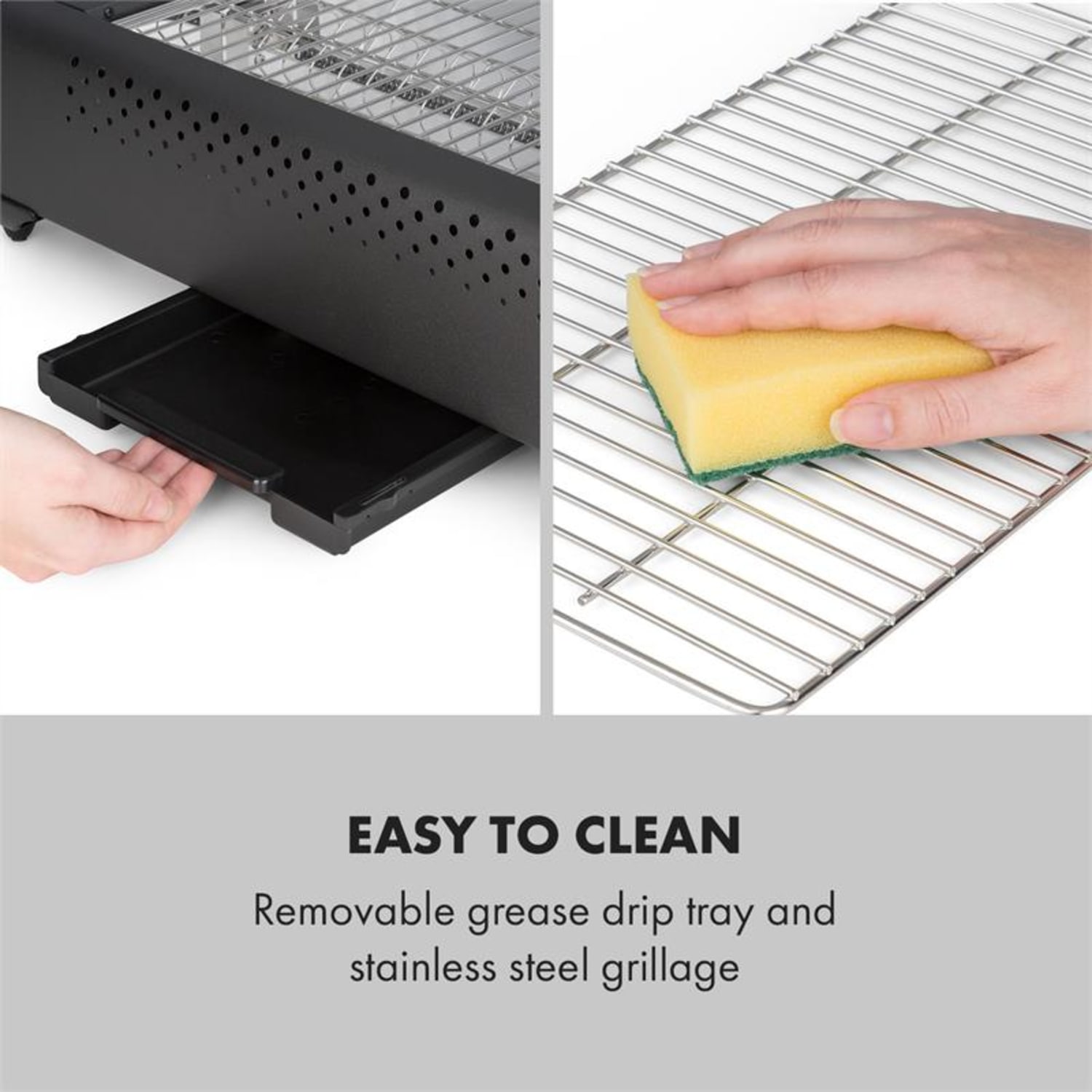 Infragrill, elektromos grillező, infravörös, 1500 W, füst nélkül, fekete 