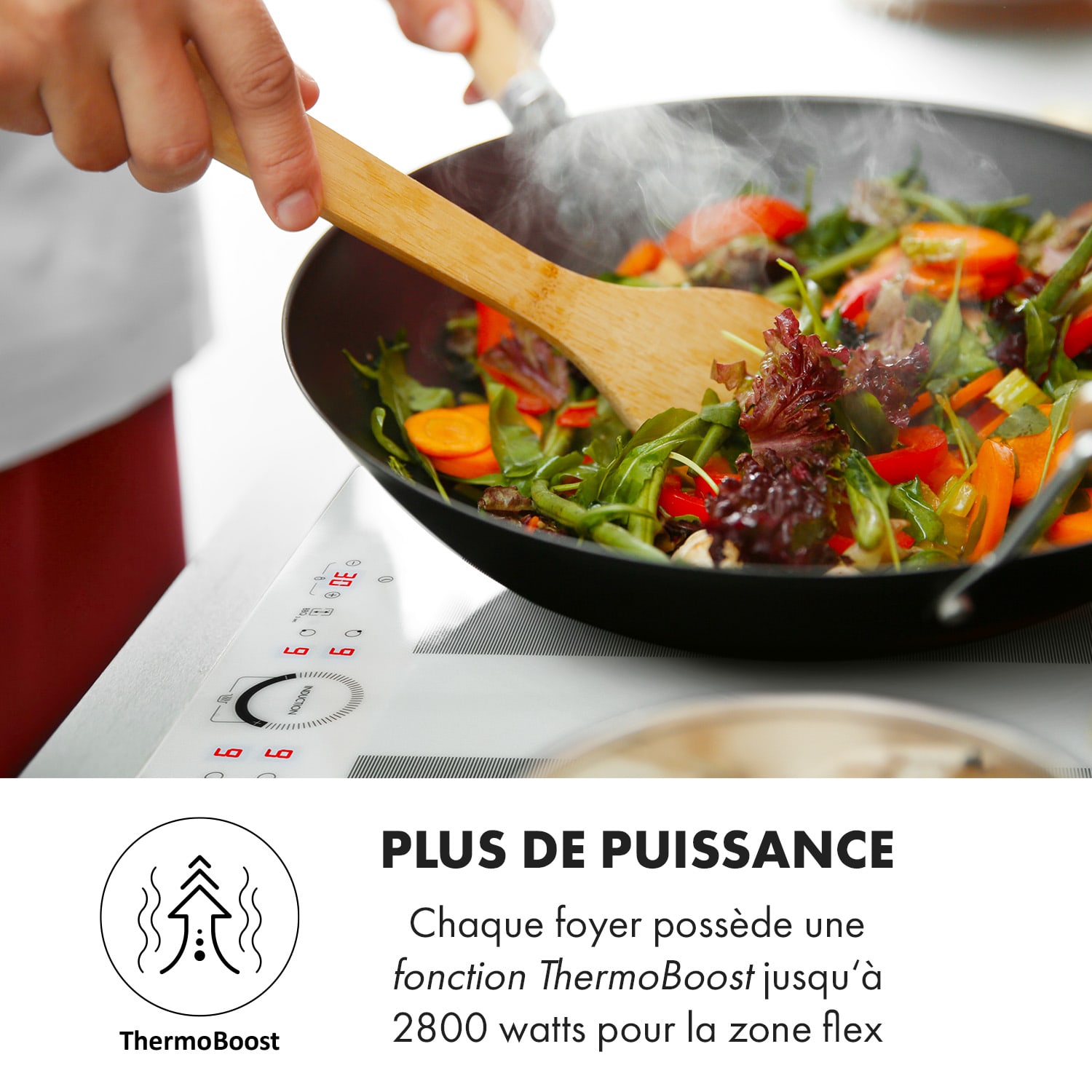 Delicatessa 60 Table de cuisson à induction 4 zones 7000 W minuterie b Verre Blanc