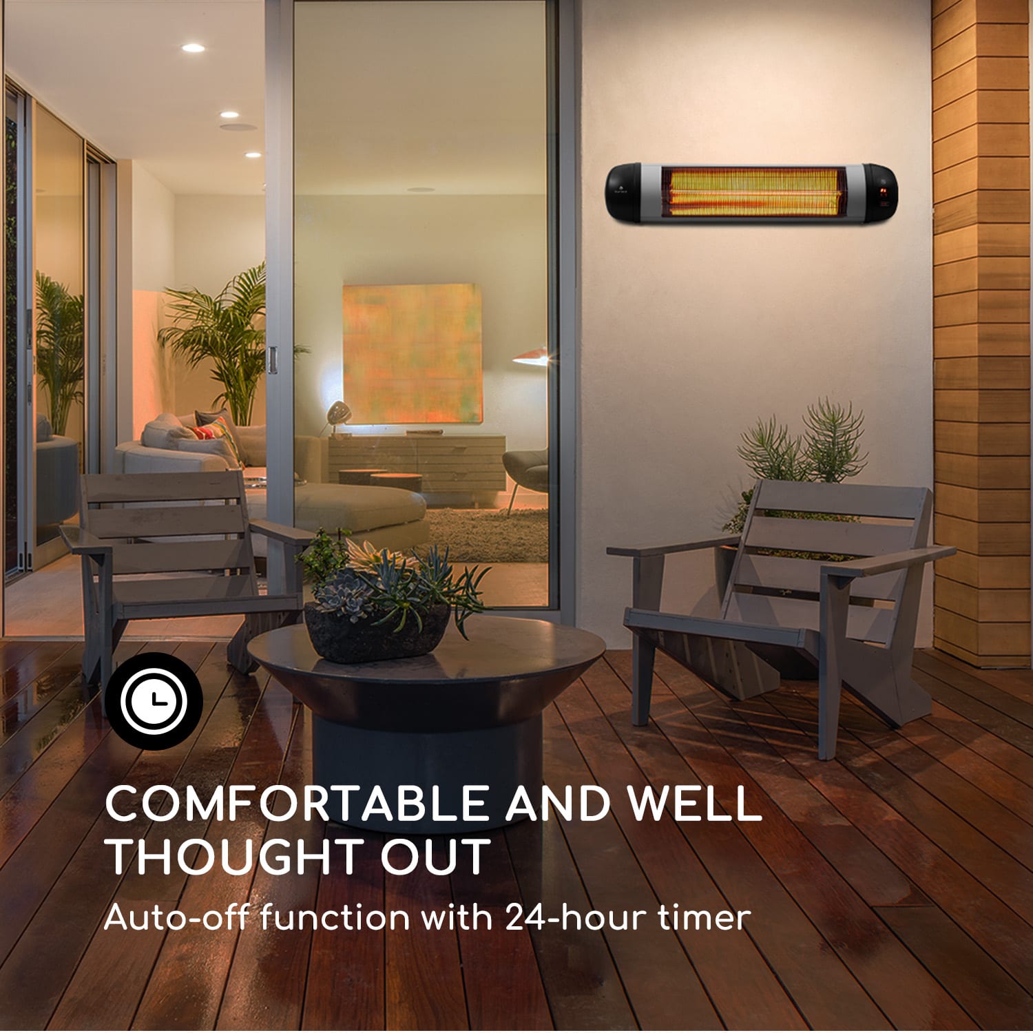 Rising Sun Zenith Radiant Heater 2500W IP34 Remote Control Silver Rising sun zenith