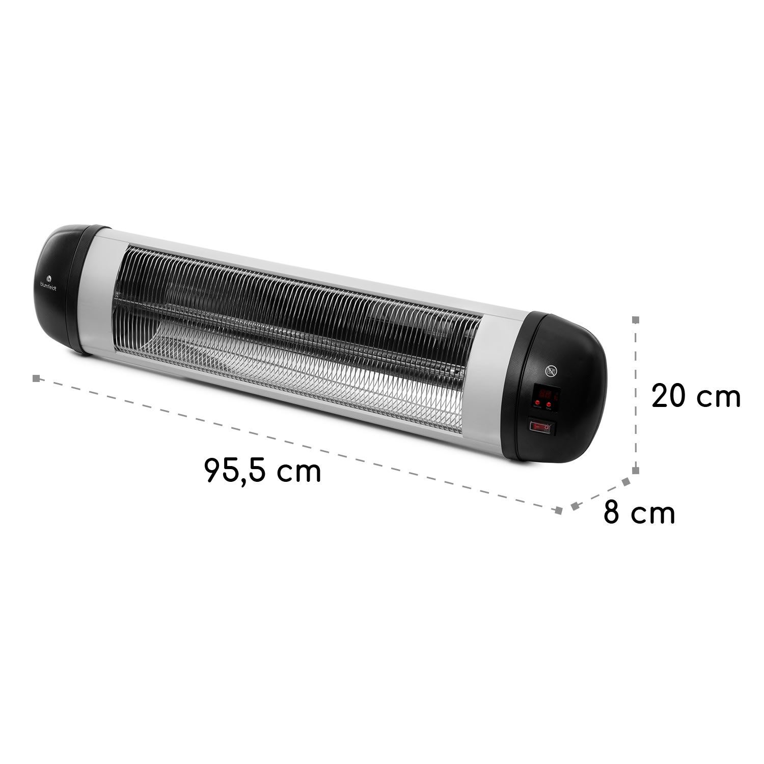 Rising Sun Zenith, promiennik podczerwieni tarasowy, ścienny, 2500 W, IP34, pilot zdalnego sterowania 