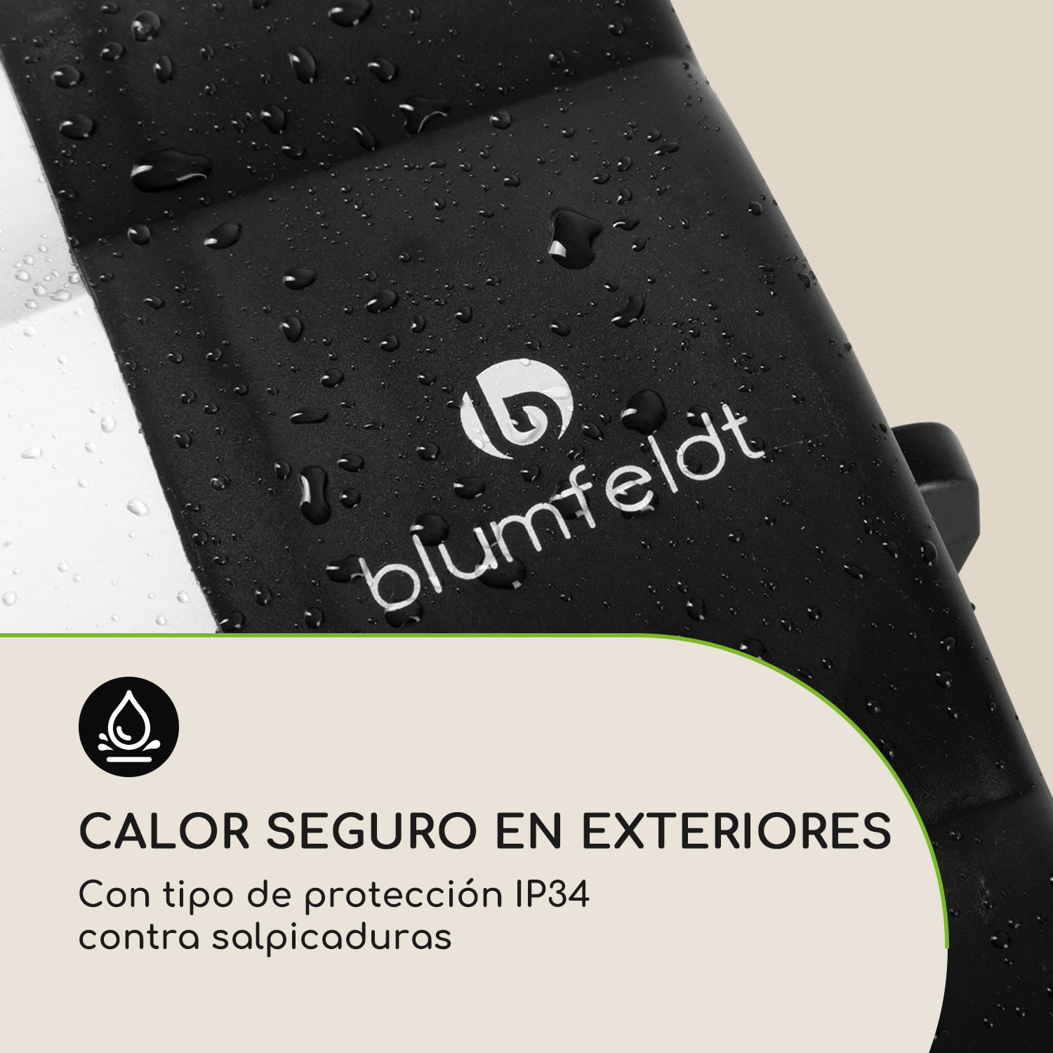 Rising Sun Mono Radiador de exterior 2500W IP34 Altura regulable Plateado Rising Sun Mono