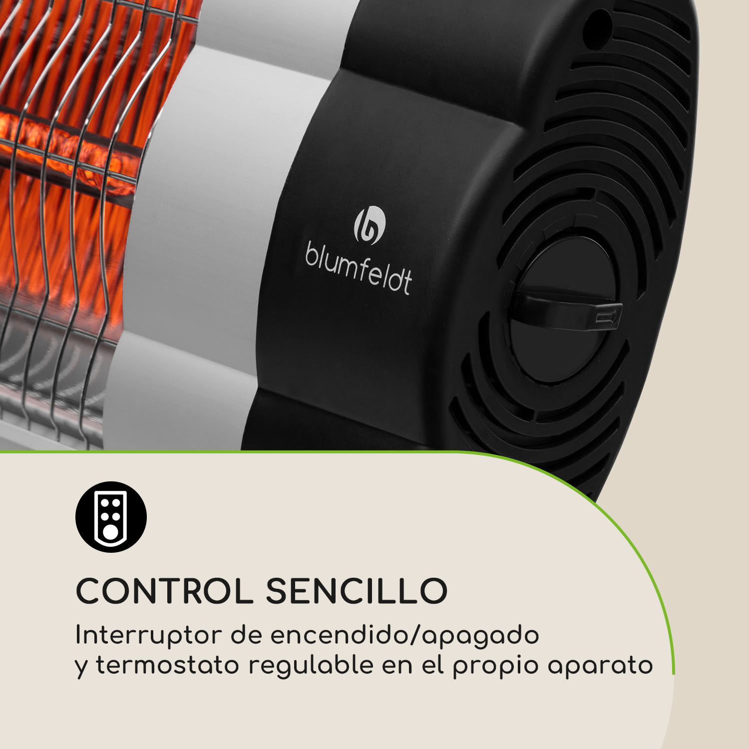 Rising Sun Mono Radiador de exterior 2500W IP34 Altura regulable Plateado Rising Sun Mono