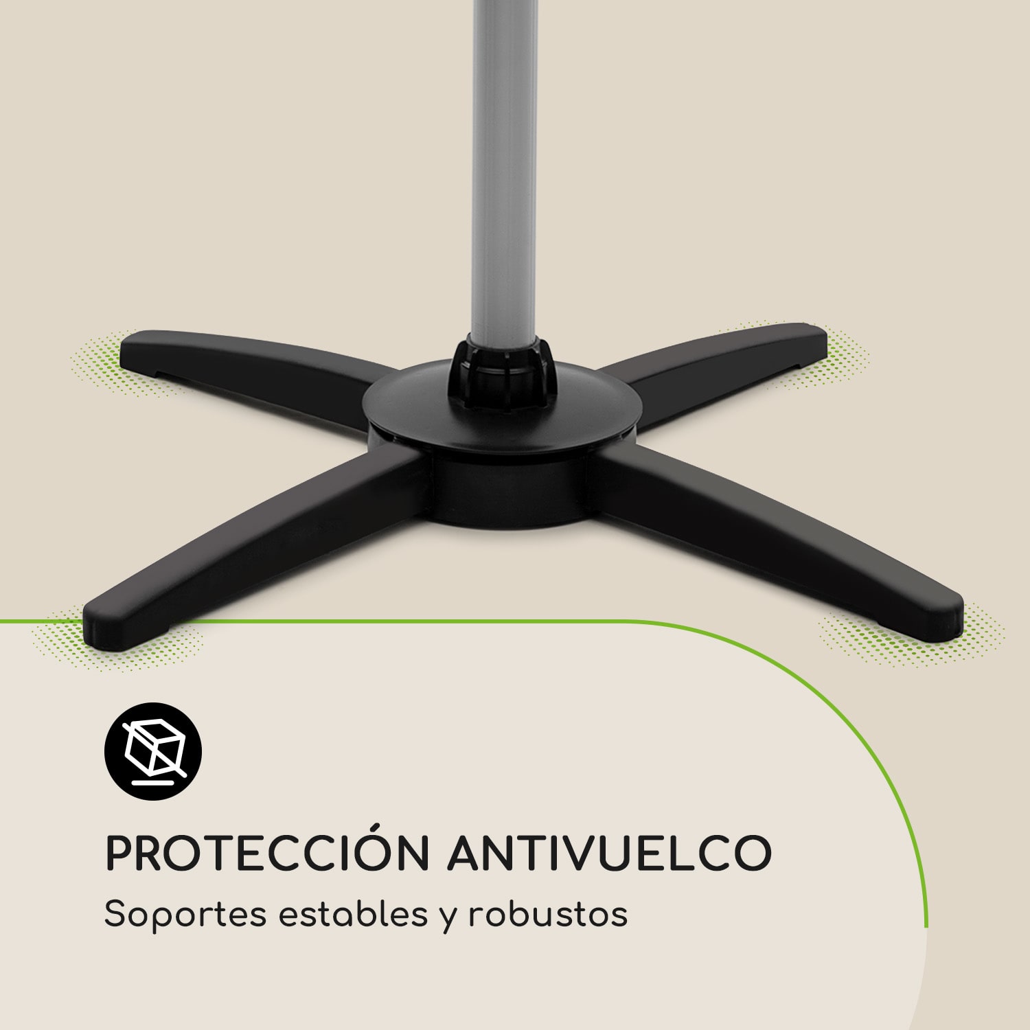 Rising Sun Mono Radiador de exterior 2500W IP34 Altura regulable Plateado Rising Sun Mono