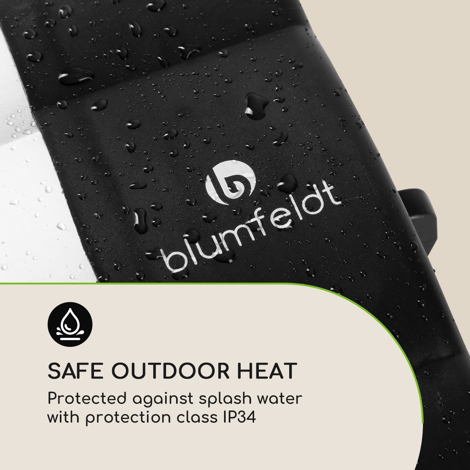 Rising Sun Mono verwarming 2500W IP34 in hoogte verstelbaar zilver 