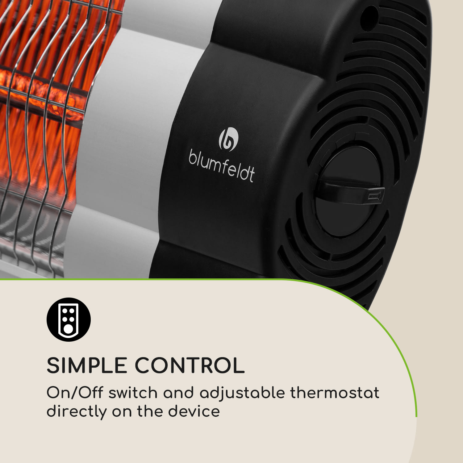 Rising Sun Mono verwarming 2500W IP34 in hoogte verstelbaar zilver 