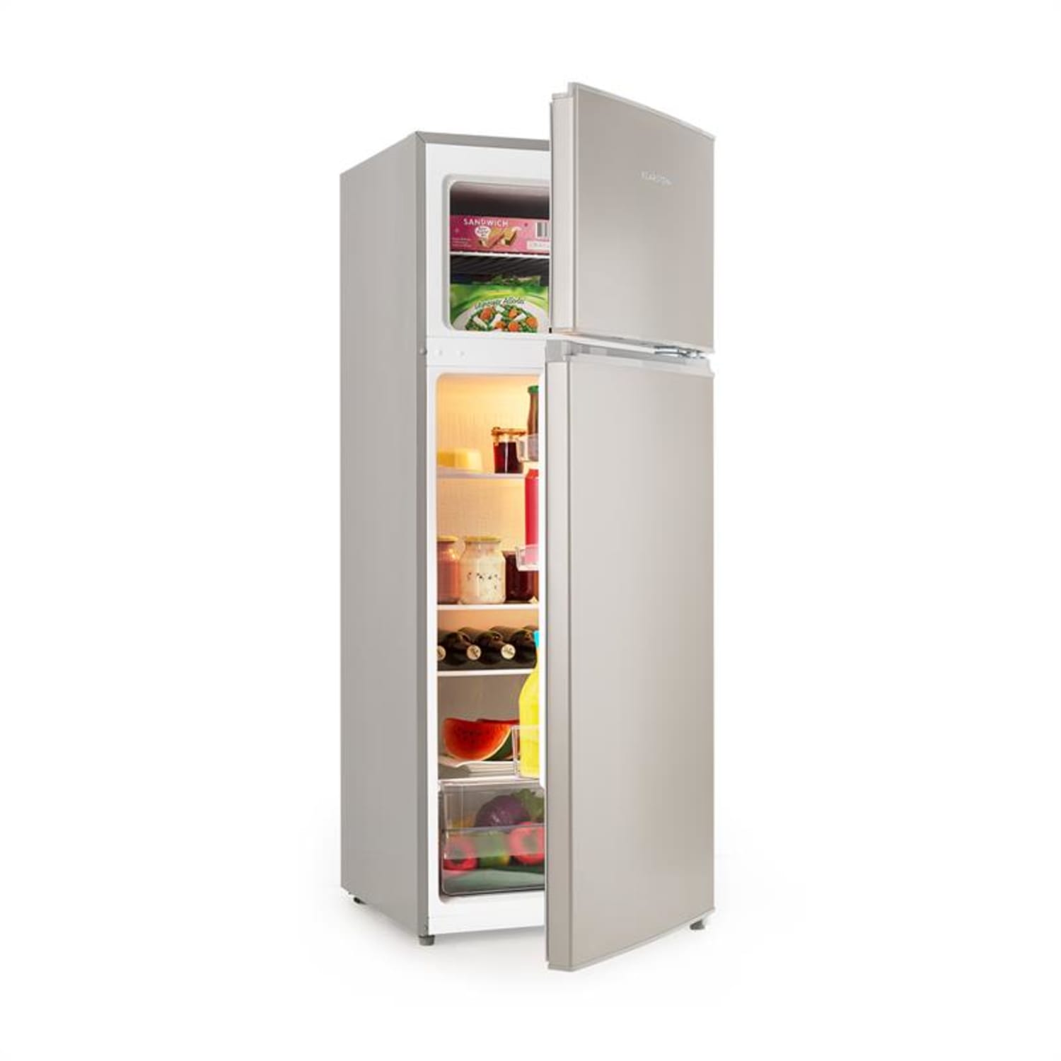 Big Daddy L koelvriescombinatie 207 liter A++ rvs look 207 ltr | Zilver
