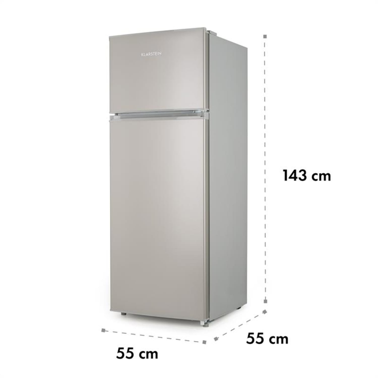 Big Daddy L koelvriescombinatie 207 liter A++ rvs look 207 ltr | Zilver