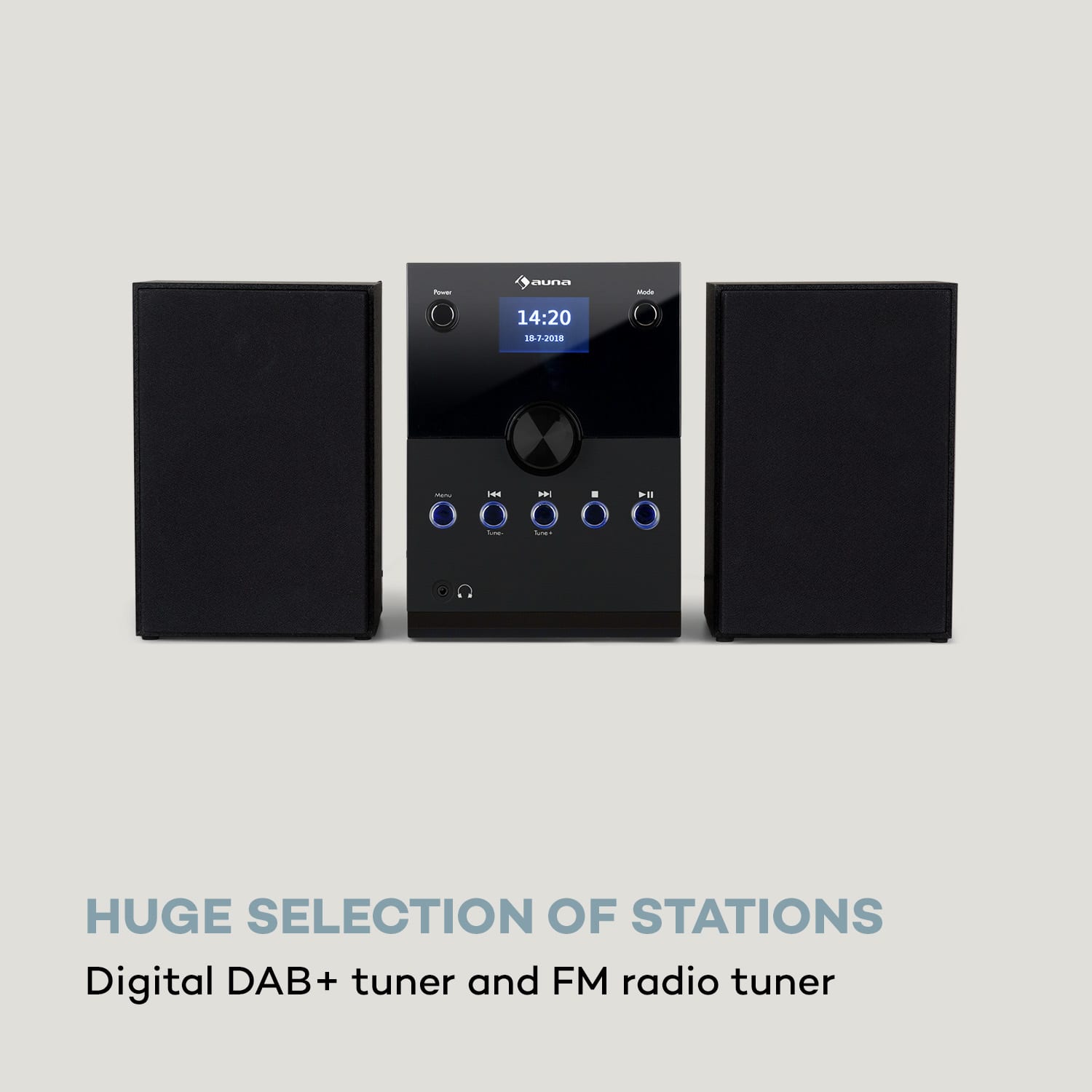 MC-30 DAB Mikrowieża stereo 2 kolumny DAB+ UKW Bluetooth odtwarzacz CD kolor czarny