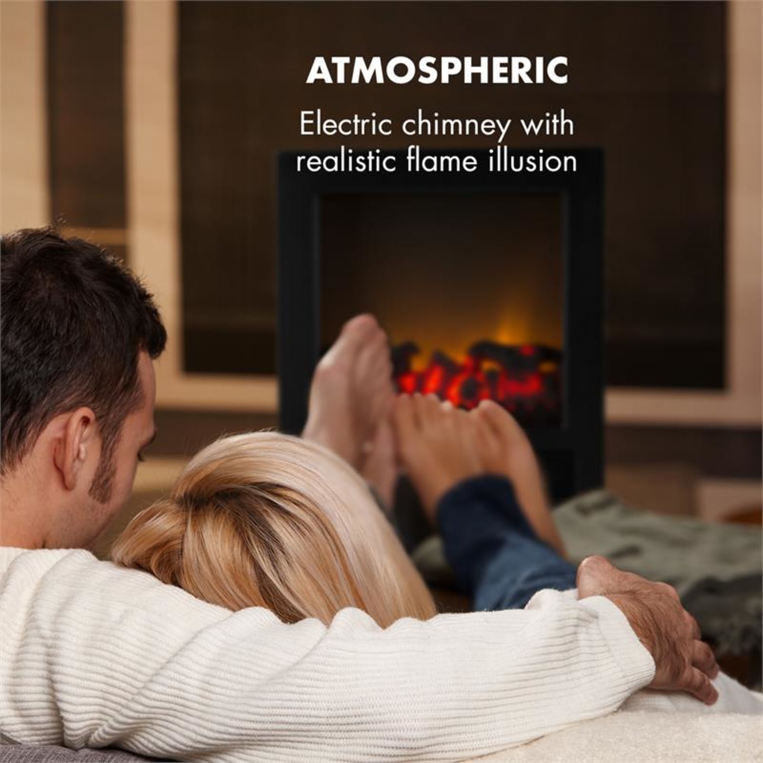 Zermatt elektrische haard 750/1500W thermostaat InstaFire zwart Zwart