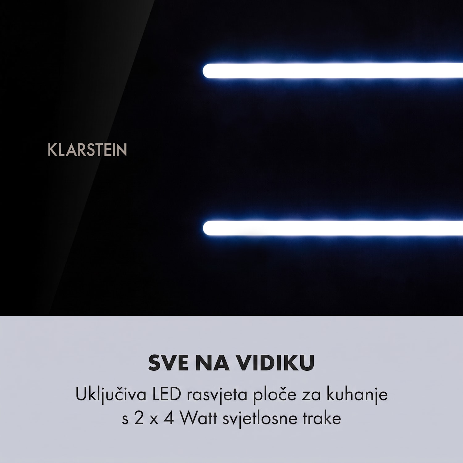 High Line, stropna napa, 77 cm, 410 m³/h, 75 W, 3 razine, daljinski upravljač, crna 77 cm