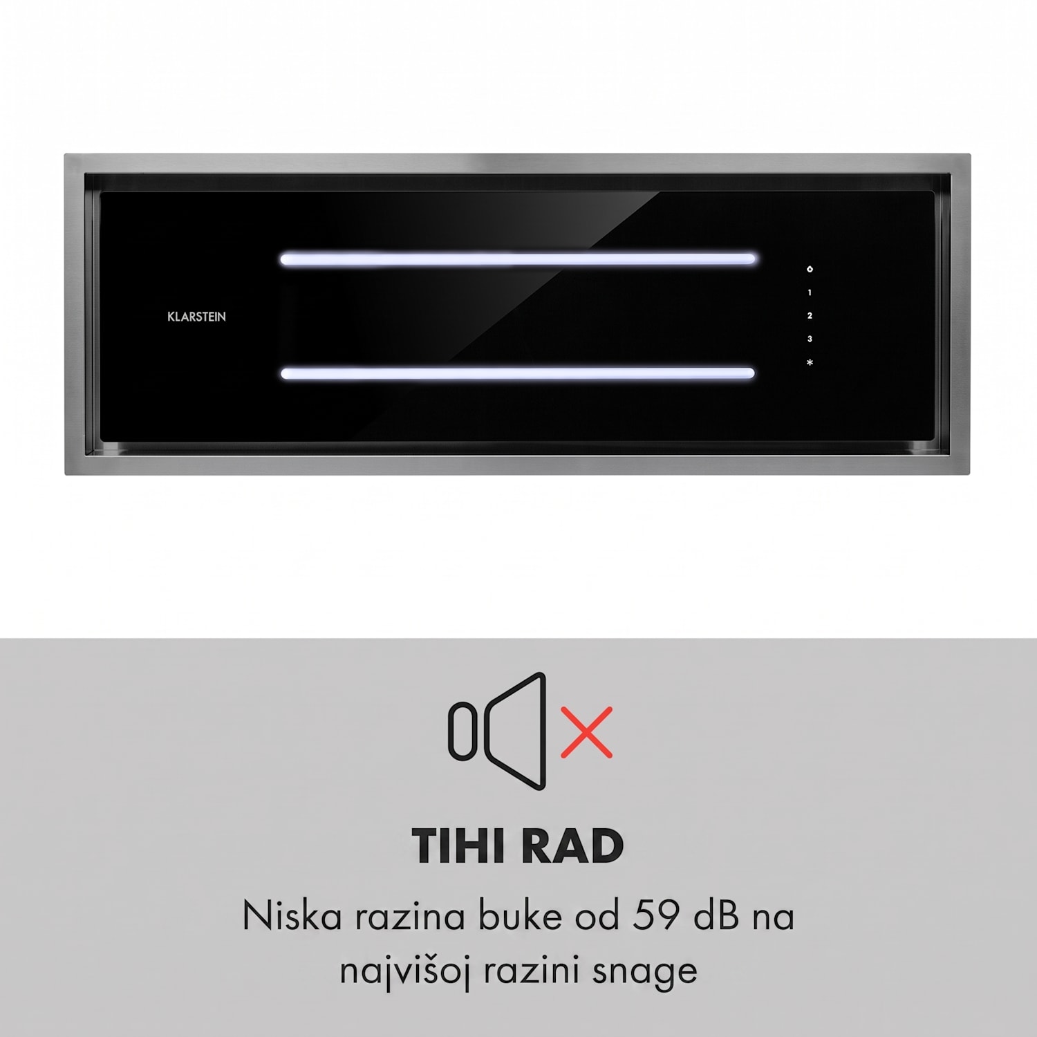 High Line, stropna napa, 77 cm, 410 m³/h, 75 W, 3 razine, daljinski upravljač, crna 77 cm