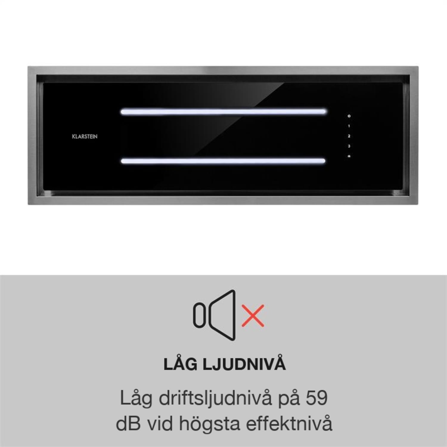 High Line köksfläkt 77cm 410 m3/h 75W 3 steg fjärrkontroll svart 