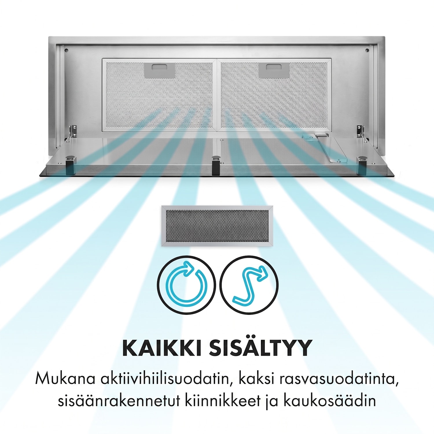 High Line liesituuletin kattoon asennettava 90 cm 410 m3/h 75 W 3 porrasta kaukosäädin musta 90 cm | Musta