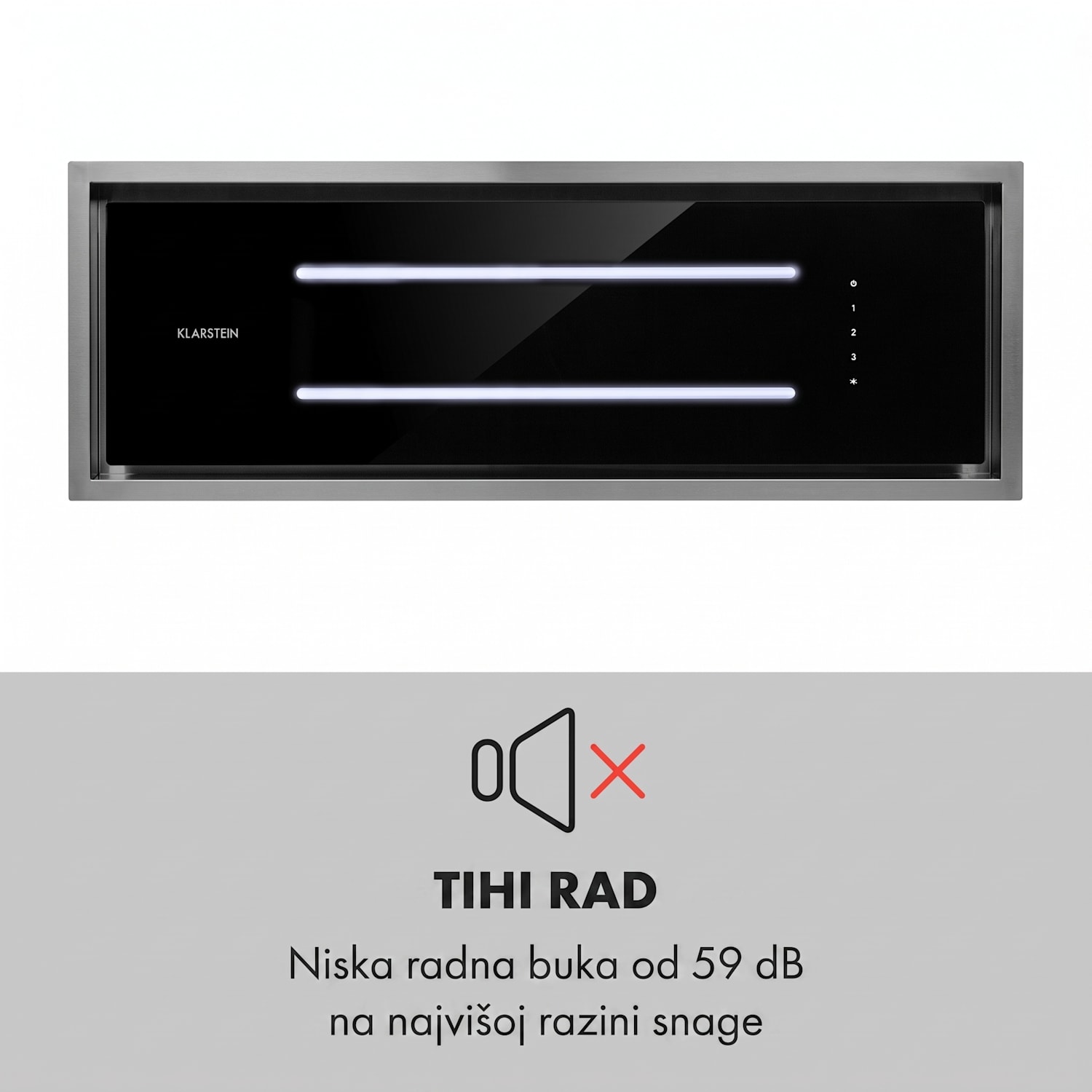 High Line, stropna napa, 90 cm, 410 m³/h, 75 W, 3 razine, daljinski upravljač, crna 90 cm