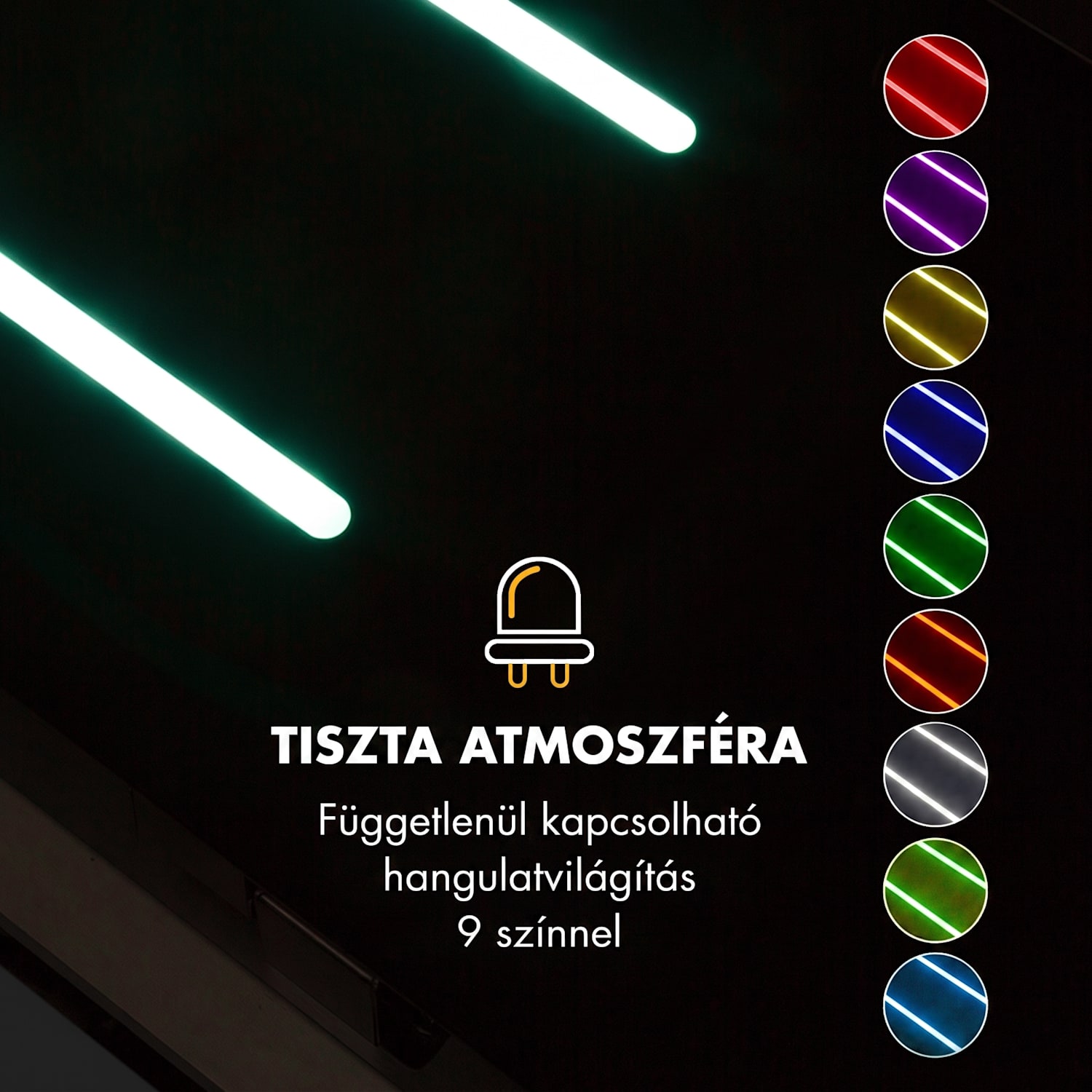 High Line, mennyezeti páraelszívó, 90 cm, 410 m³/ó, 75 W, 3 fokozat, távirányító, fekete 90 cm
