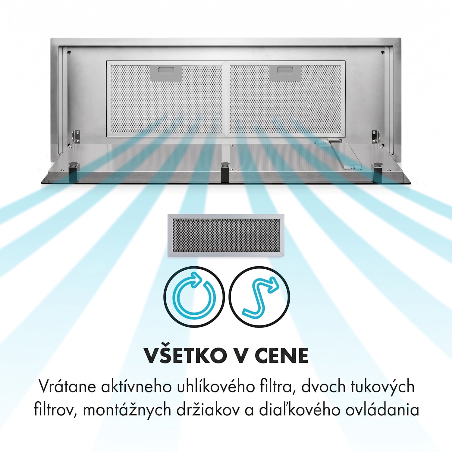 High Line, digestor, 90 cm, stropný, 410 m³/h, ďiaľkové ovládanie, čierny 90 cm