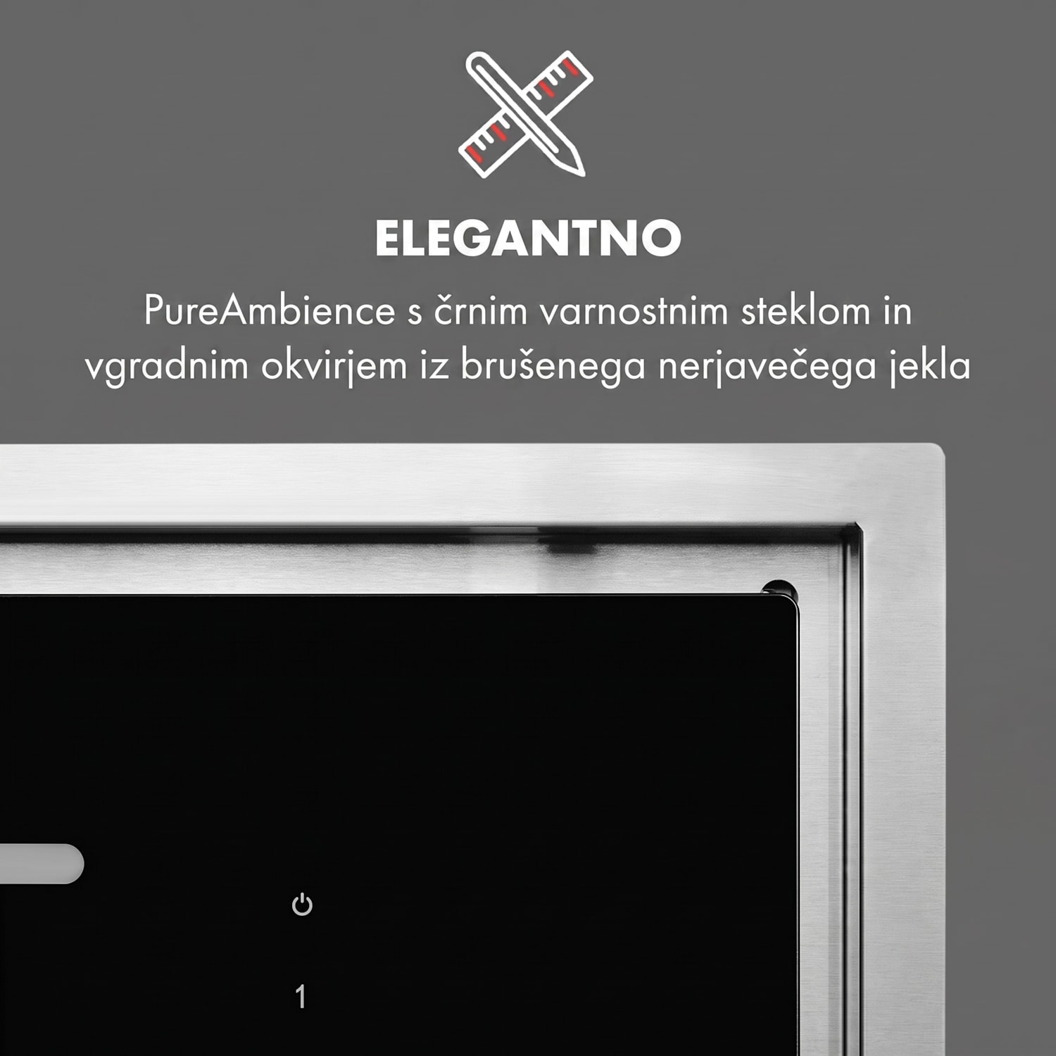 High Line, stropna napa, 90 cm, 410 m³/h, 75 W, 3 ravni, daljinski upravljalnik, črna barva 90 cm