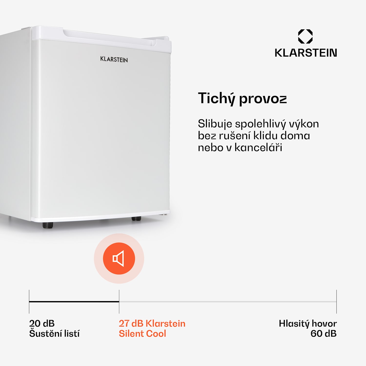 Silent Cool, lednice, 30 l, Arctic-Fox Cooling, energetická třída G, bílá 30 L | Bílá