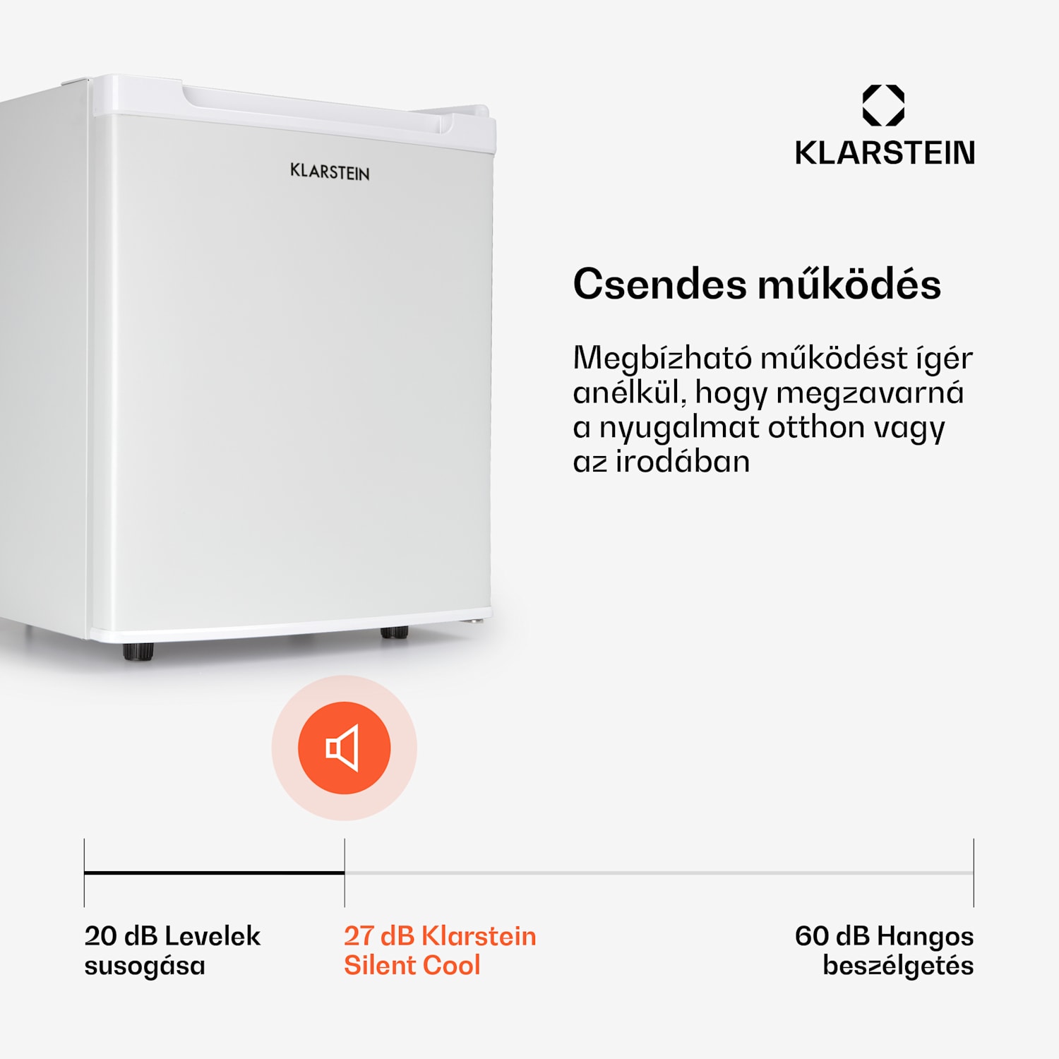Silent Cool, hűtőszekrény, 30 liter, Arctic-Fox Cooling, G energiahatékonysági osztály, fehér 30 L | Fehér