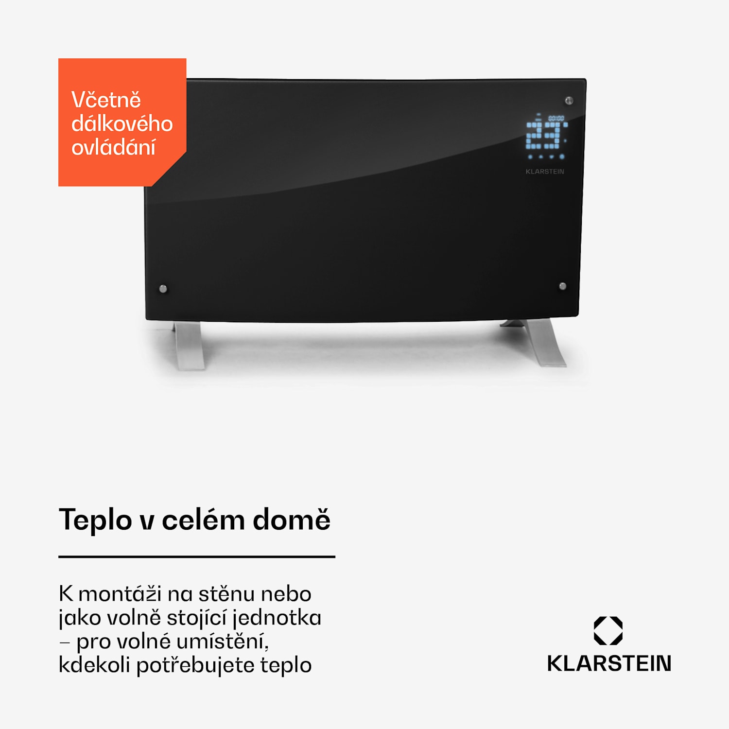 Bornholm Curved Ambient, konvektor, 1000/2000 W, černý Ne | Černá | 1