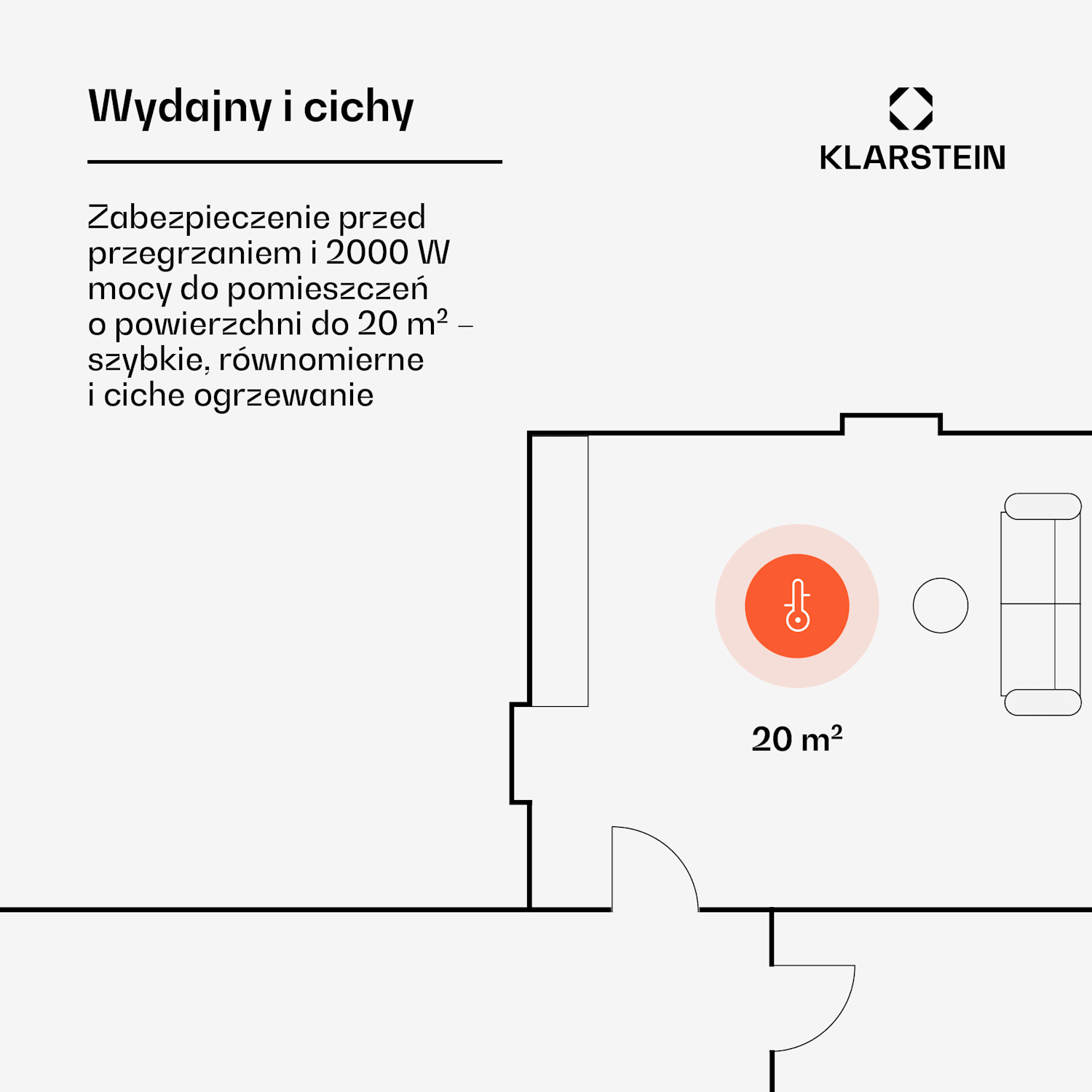 Bornholm Curved Ambient, grzejnik konwekcyjny 1000/2000W czarny 