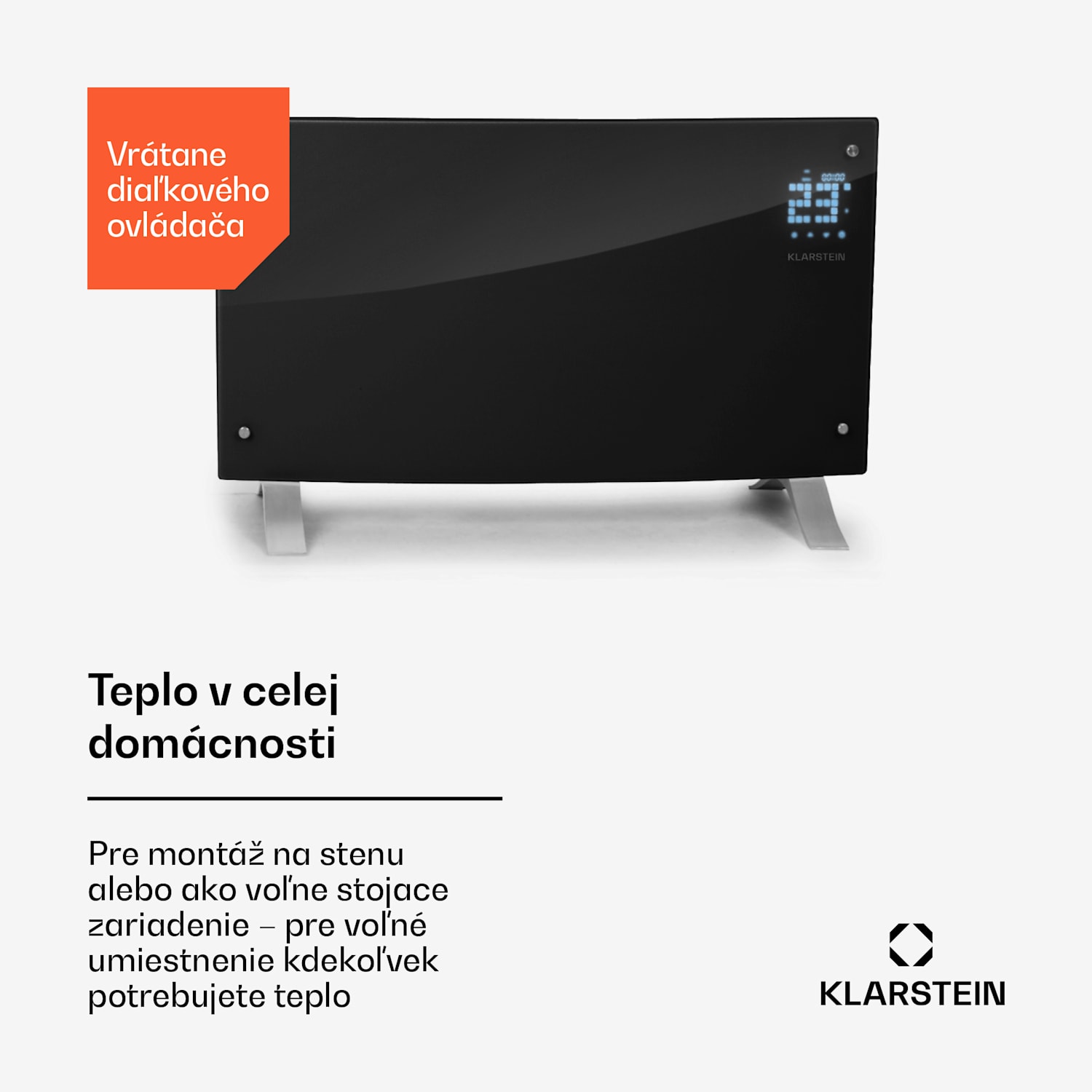 Bornholm Curved Ambient, konvektor, 1000/2000 W, čierny 