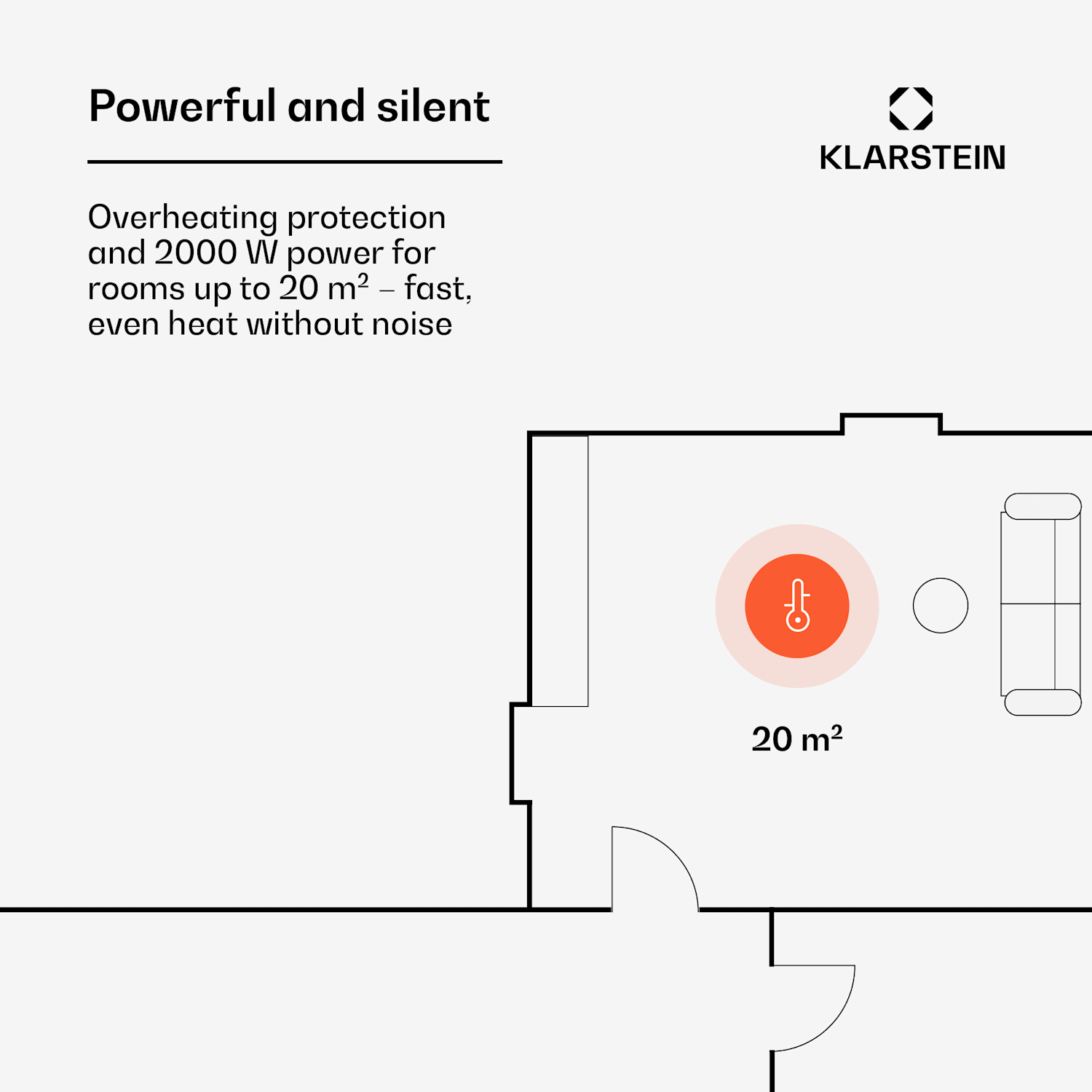 Bornholm Curved Ambient convectieverwarming 1000/2000 W 