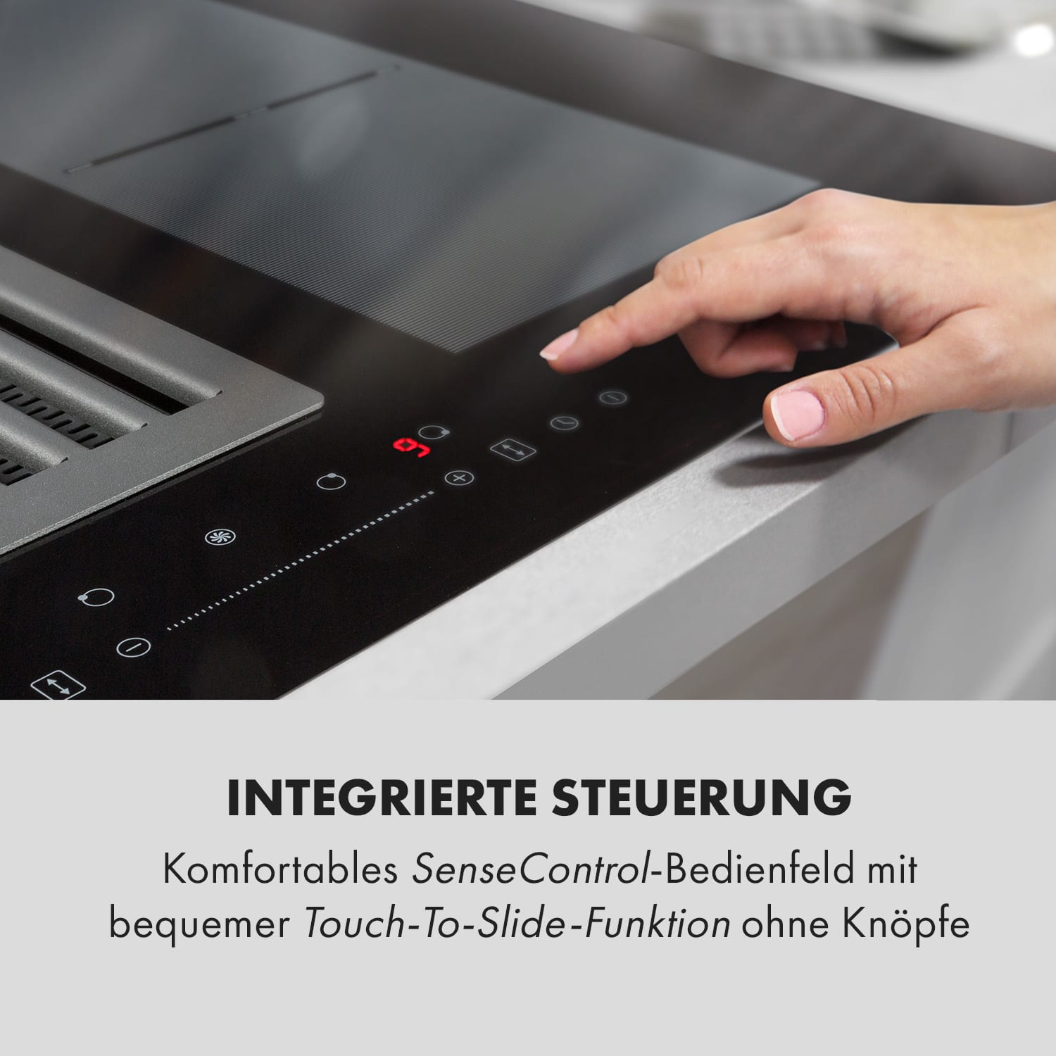 Full House Down Air System Induktionsherd + Dunstabzugshaube schwarz 