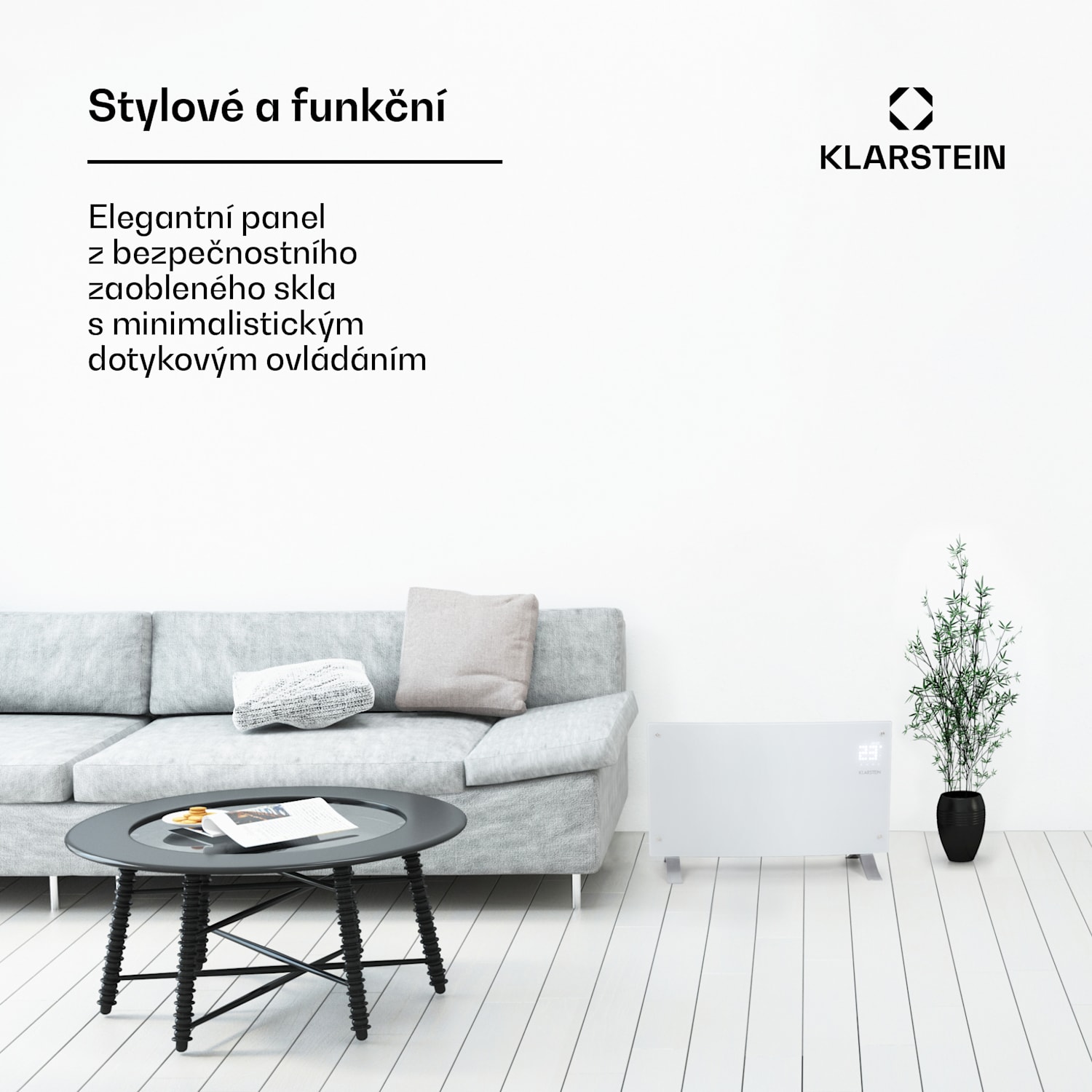 Bornholm Curved Ambient, konvektor, 1000/2000 W, bílý Ne | Bílá | 1