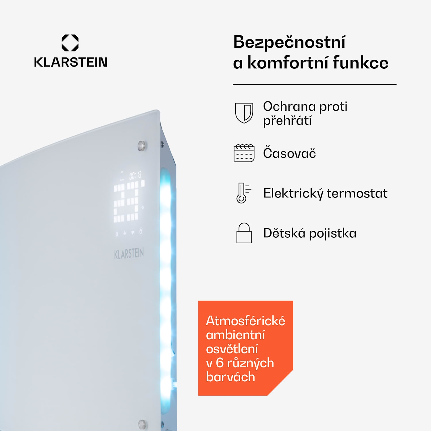 Bornholm Curved Ambient, konvektor, 1000/2000 W, bílý Ne | Bílá | 1