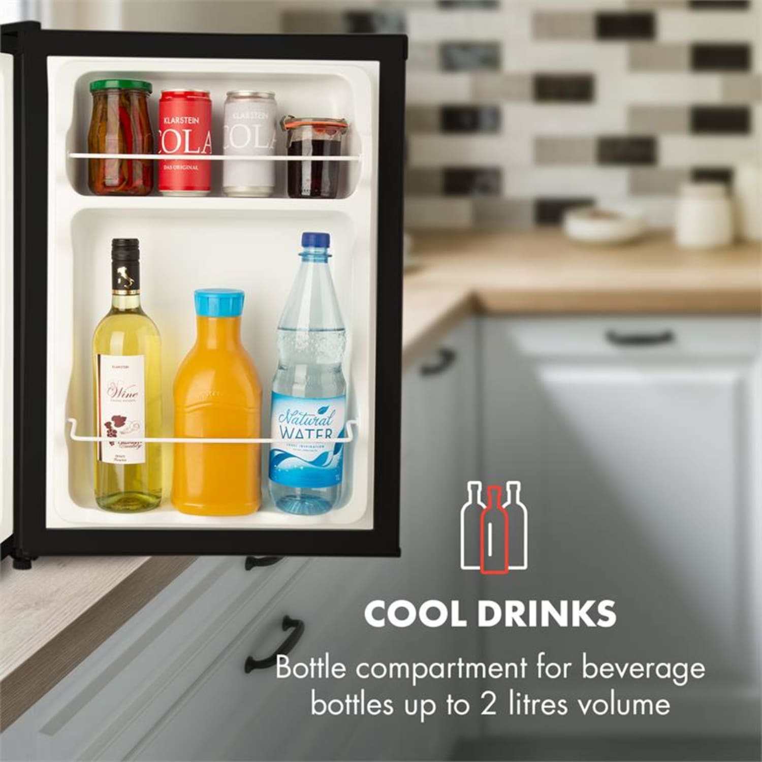 Cool Kid mini-koelkast met 4-l-vriesvak 66 liter 42dB A+ zwart Zwart