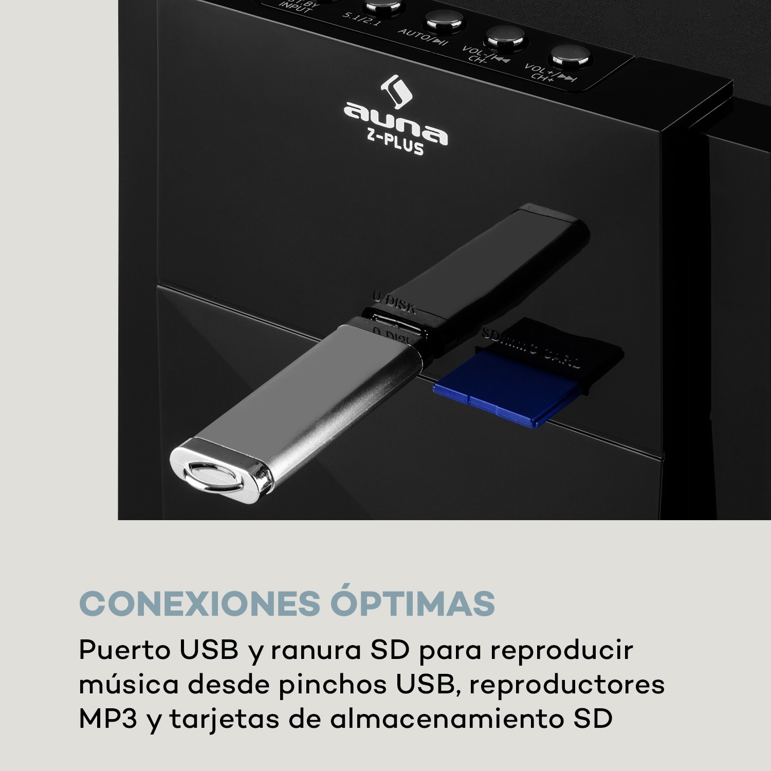Z-Plus 5.1 Sistema de altavoces 70 W RMS Subwoofer OneSide Bluetooth USB SD 
