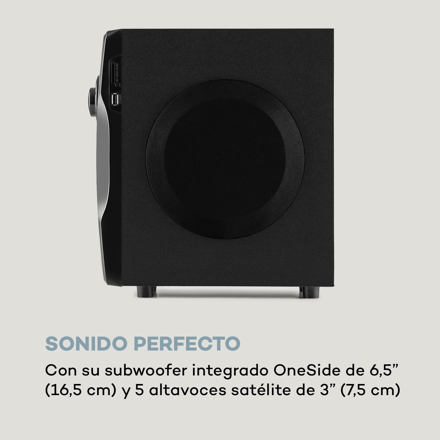 Concept 720 Sistema de altavoces 5.1 95 W RMS OneSide Subwoofer Bluetooth USB SD 