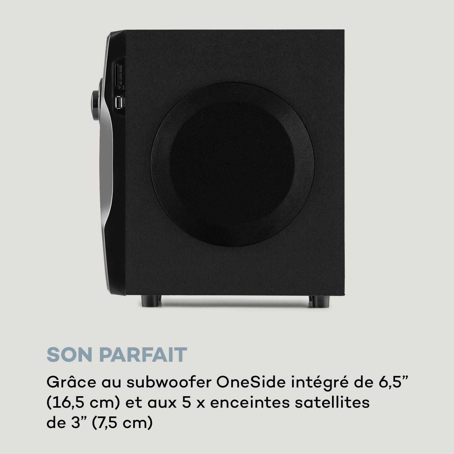 aauna Concept 720 5.1 luidsprekersysteem 95 W RMS OneSide subwoofer BT USB SD 
