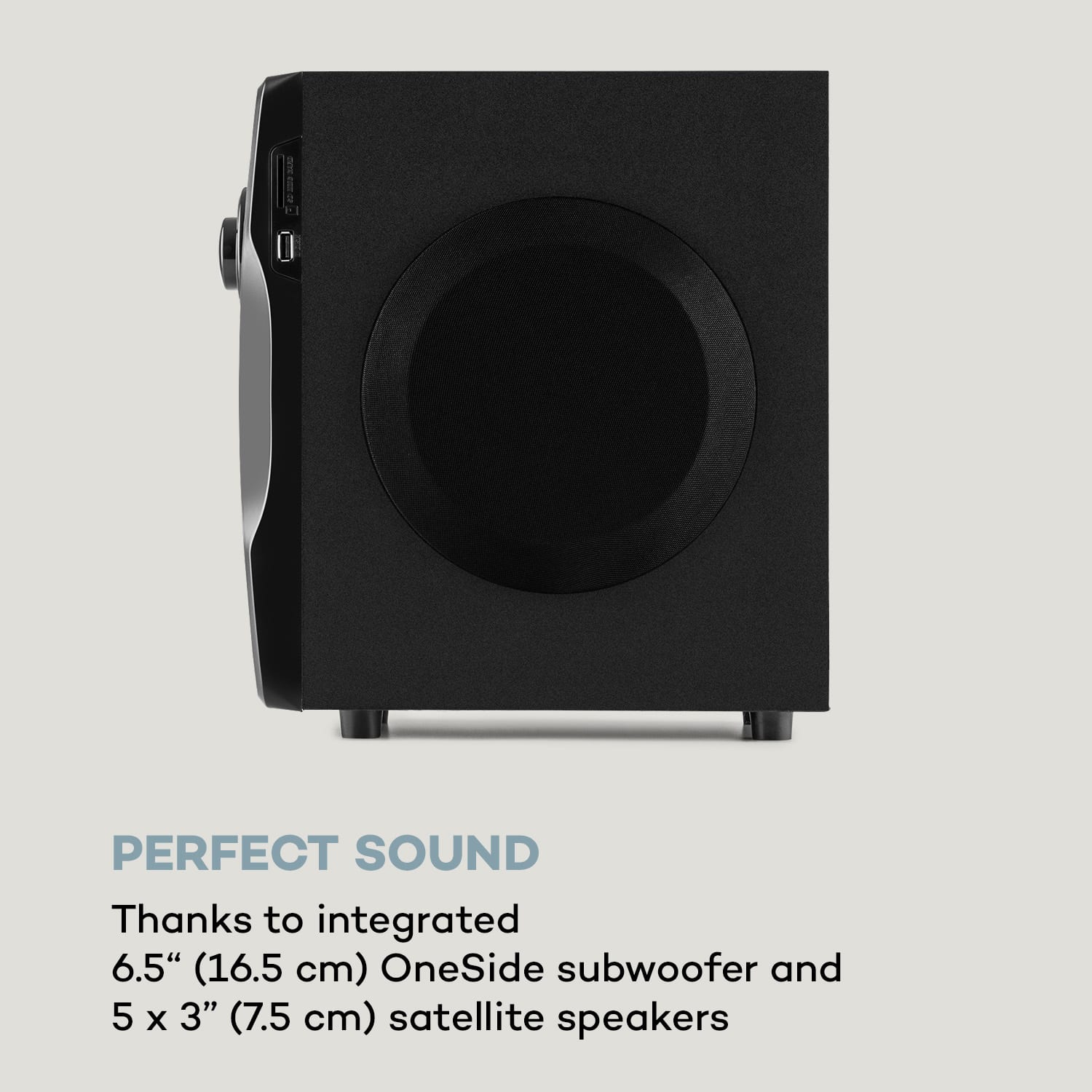 Concept 720, 5.1 reproduktorový systém, 95 W, OneSide subwoofer, BT, USB, SD