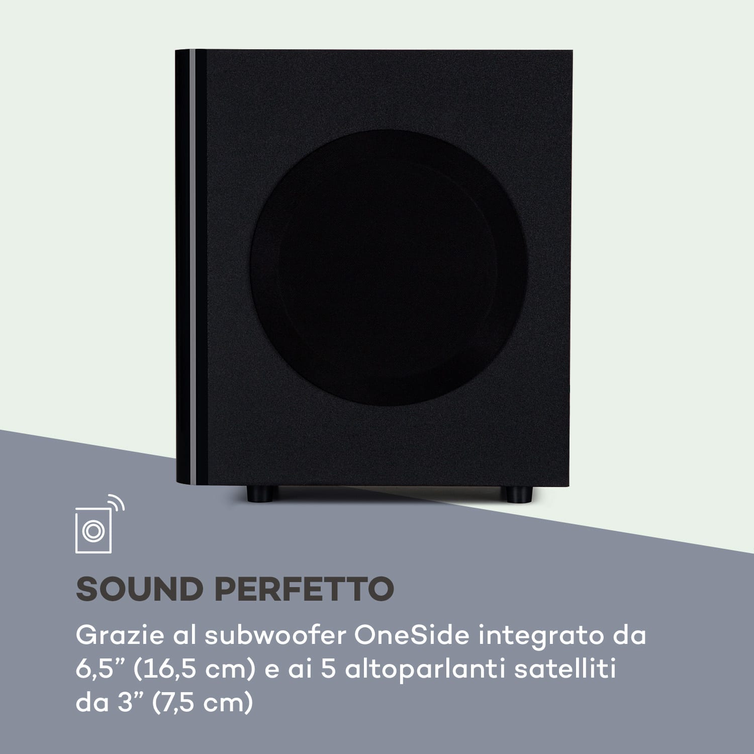 Areal Touch 5.1 Sistema di Casse 200 W max. OneSide Subwoofer BT USB SD 