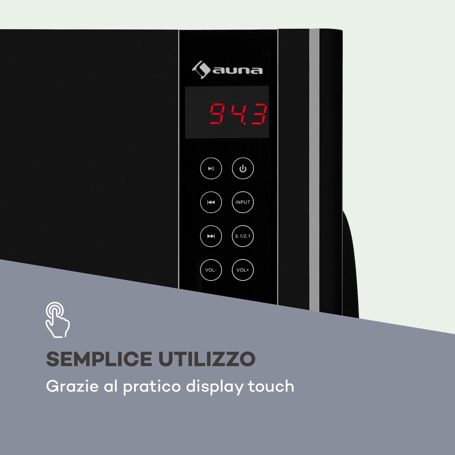 Areal Touch 5.1 Sistema di Casse 200 W max. OneSide Subwoofer BT USB SD 