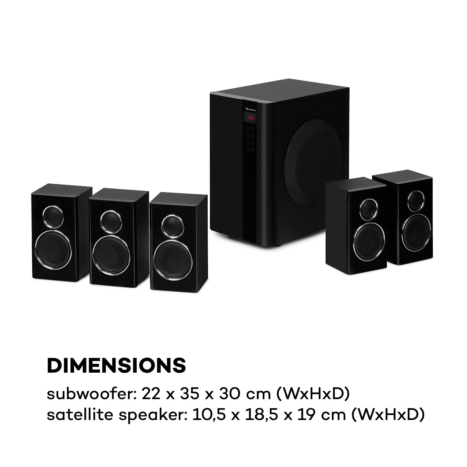 Areal Touch 5.1 luidsprekersysteem 200W max. OneSide subwoofer BT USB SD 