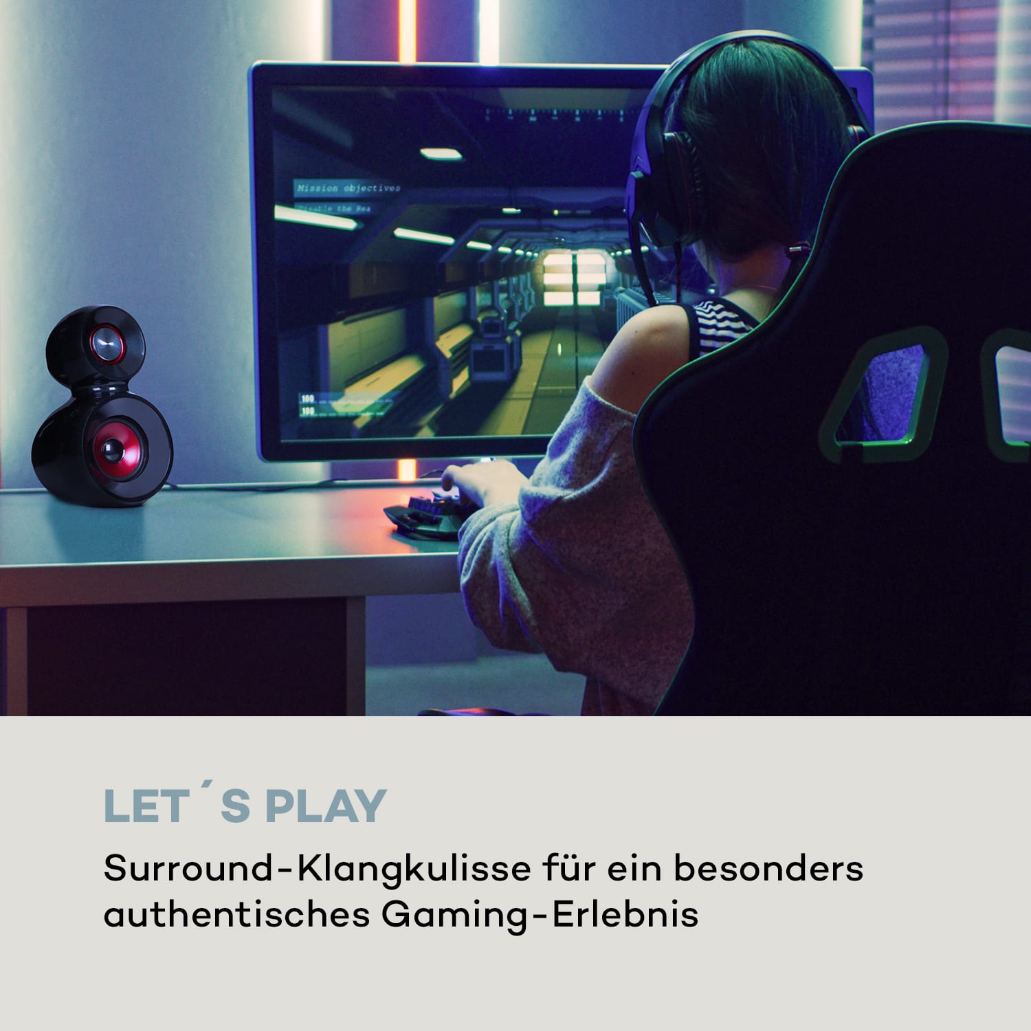 X-Gaming 5.1 Surround-Audiosystem 380Wmax. OneSide Subwoofer BT USB SD 