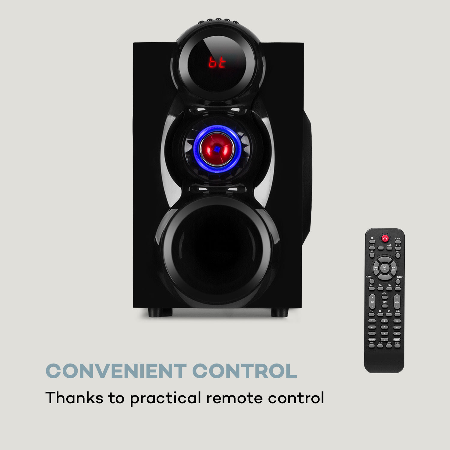 x-Gaming, zestaw głośników surround 5.1, 380 W maks., subwoofer OneSide, BT/USB/SD