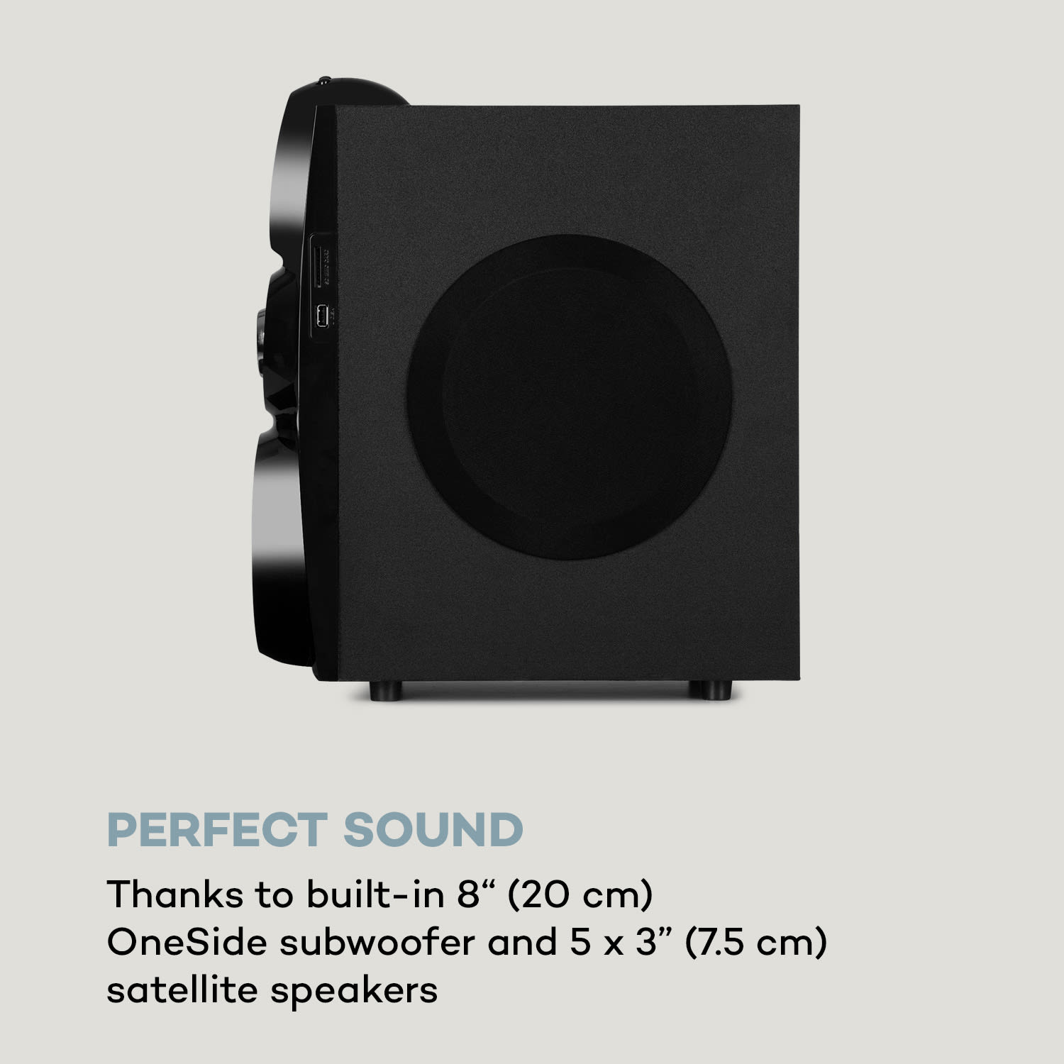 x-Gaming, zestaw głośników surround 5.1, 380 W maks., subwoofer OneSide, BT/USB/SD