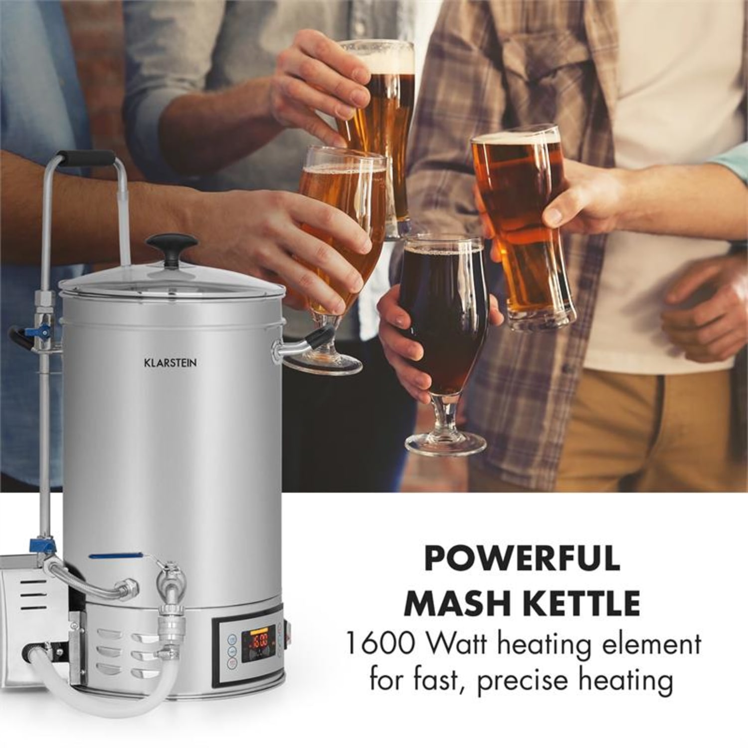 Brauheld Kocioł do produkcji brzeczki 15 l 30–140°C pompa cyrkulacyjna stal szlachetna 15 L