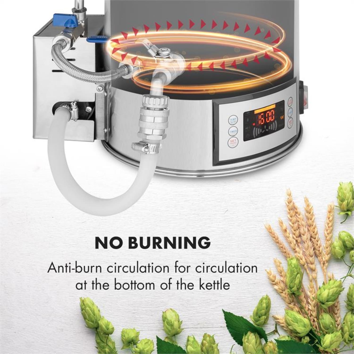 Brauheld Kocioł do produkcji brzeczki 15 l 30–140°C pompa cyrkulacyjna stal szlachetna 15 L
