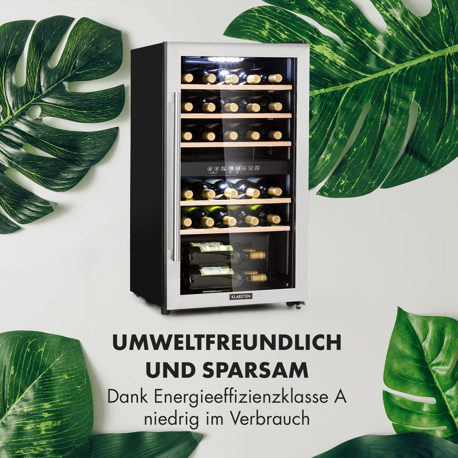 Vinamour 29 Duo Weinkühlschrank 2 Zonen 80L/29 Flaschen 5-22°C  Touch 29 Flaschen | 2 Kühlzonen | Edelstahl