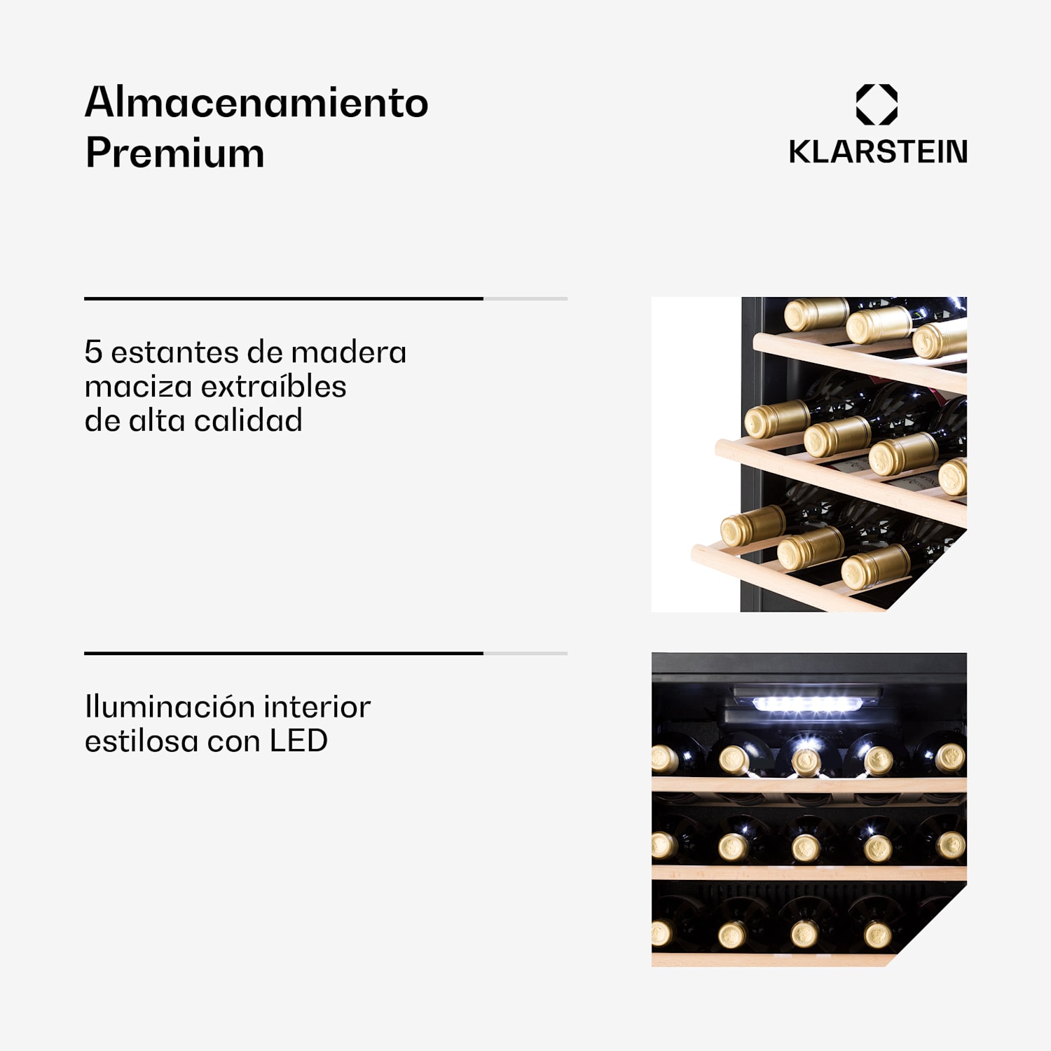 Vinamour 29 Duo nevera para vinos 2 zonas 80L/29 botellas 5-22°C  Touch 